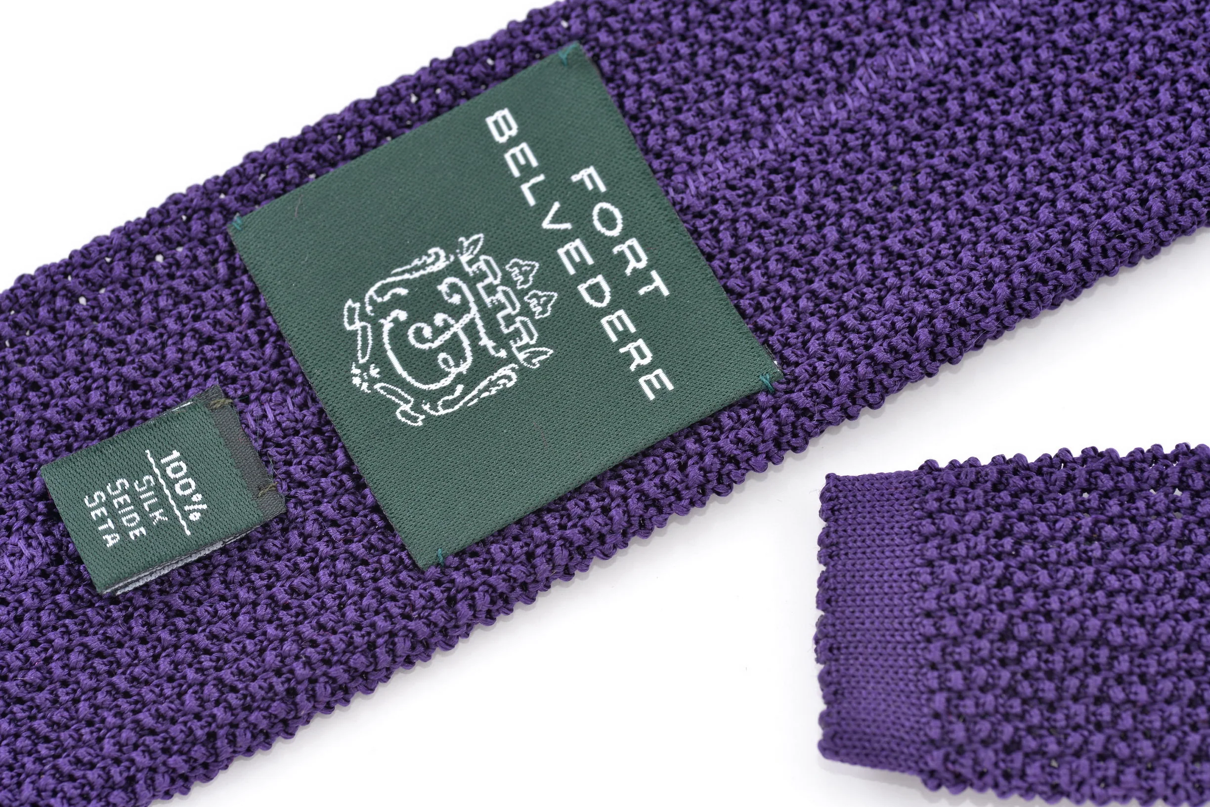 Imperial Purple Silk Knit Tie - Image 4