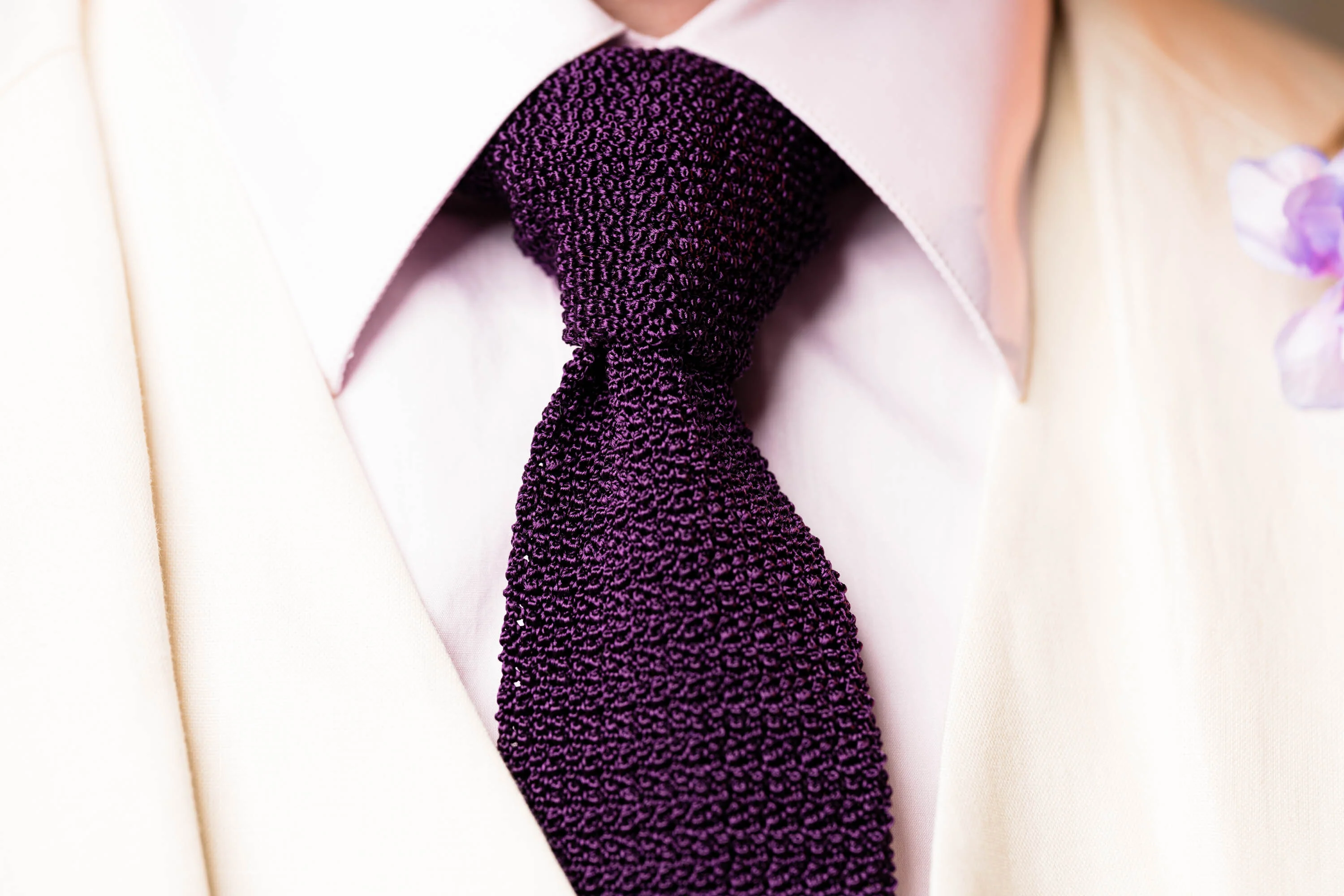Imperial Purple Silk Knit Tie - Image 7