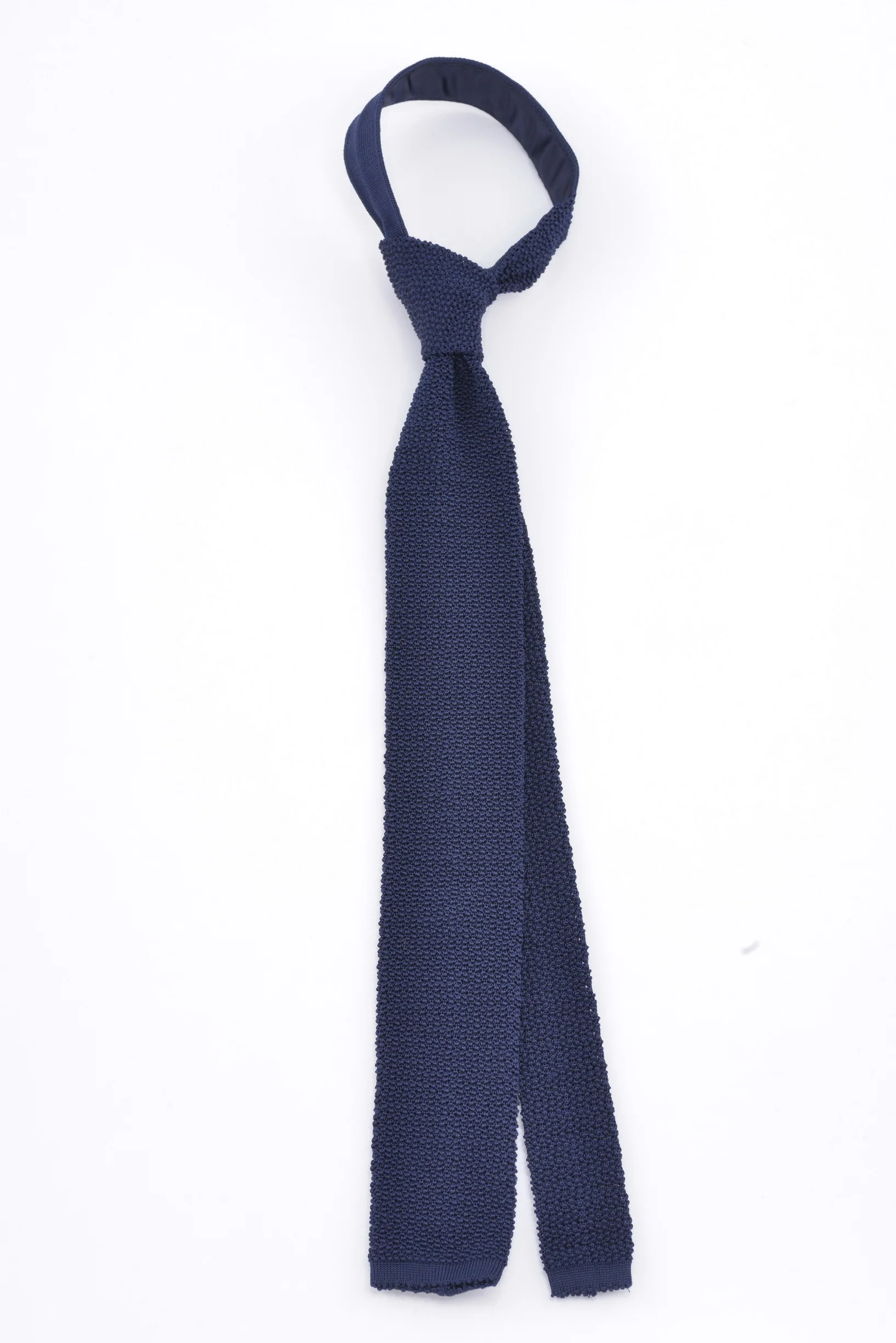 Navy Silk Knit Tie - Image 3