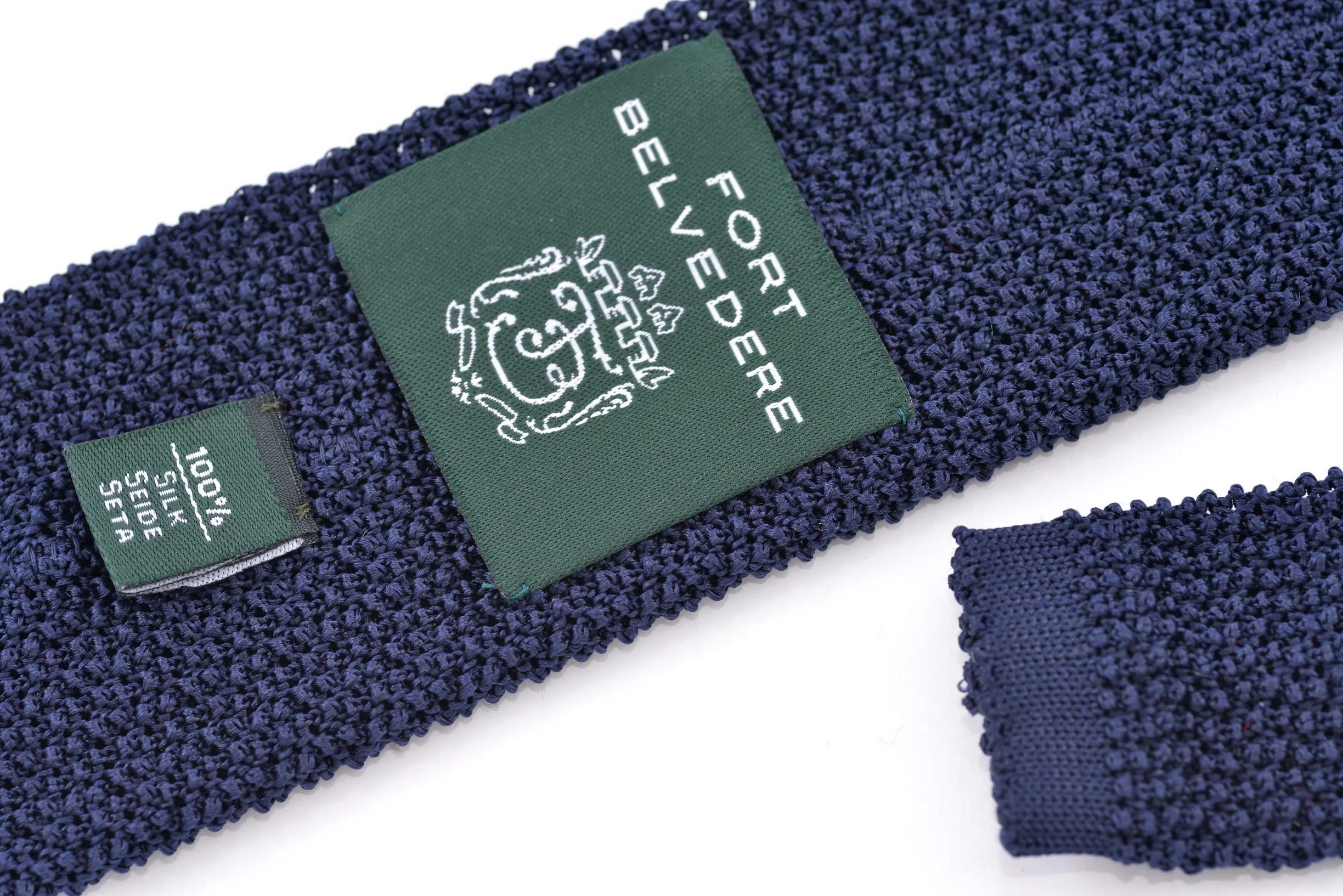 Navy Silk Knit Tie - Image 4