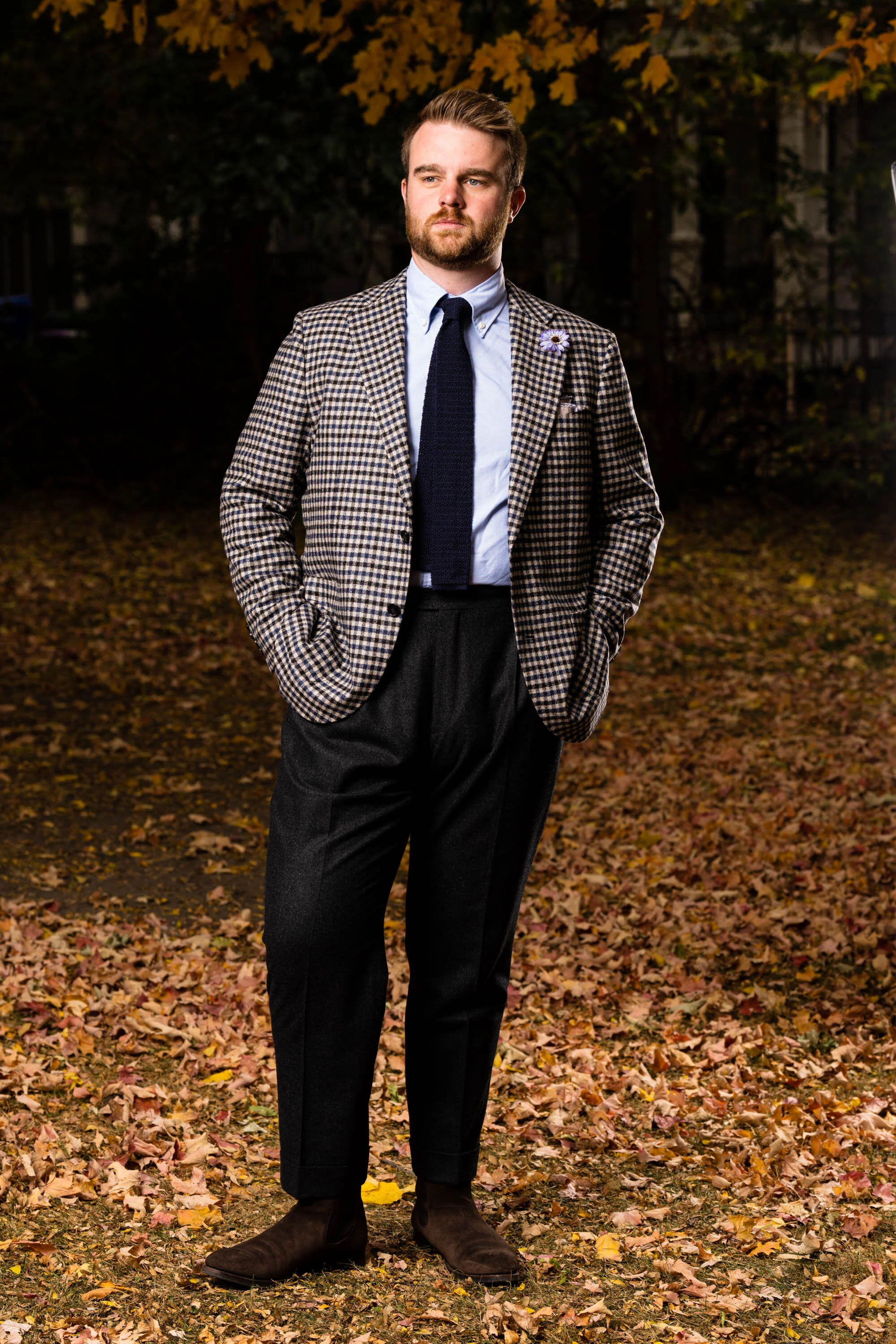 Navy Silk Knit Tie - Image 7