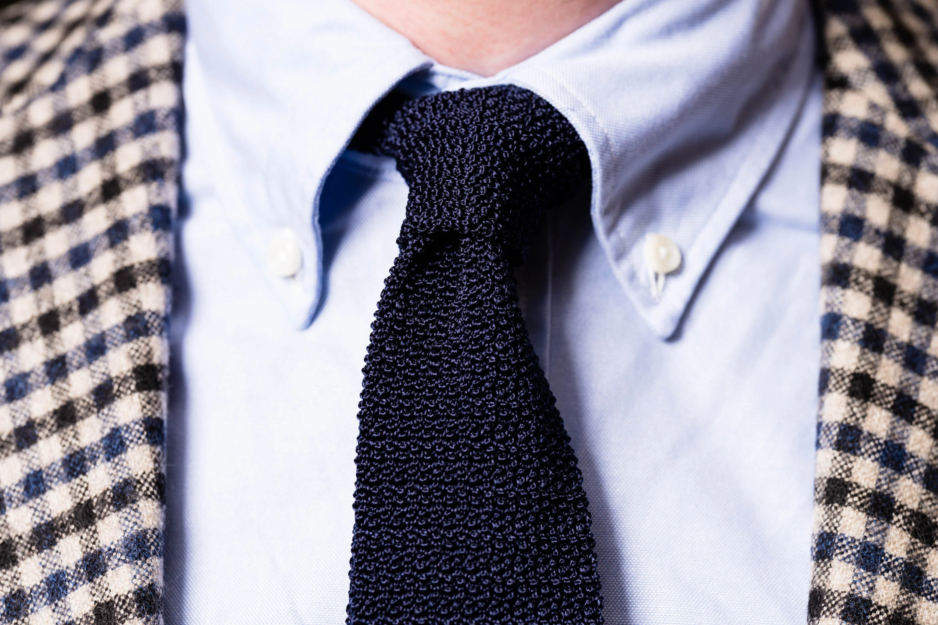 Navy Silk Knit Tie - Image 8