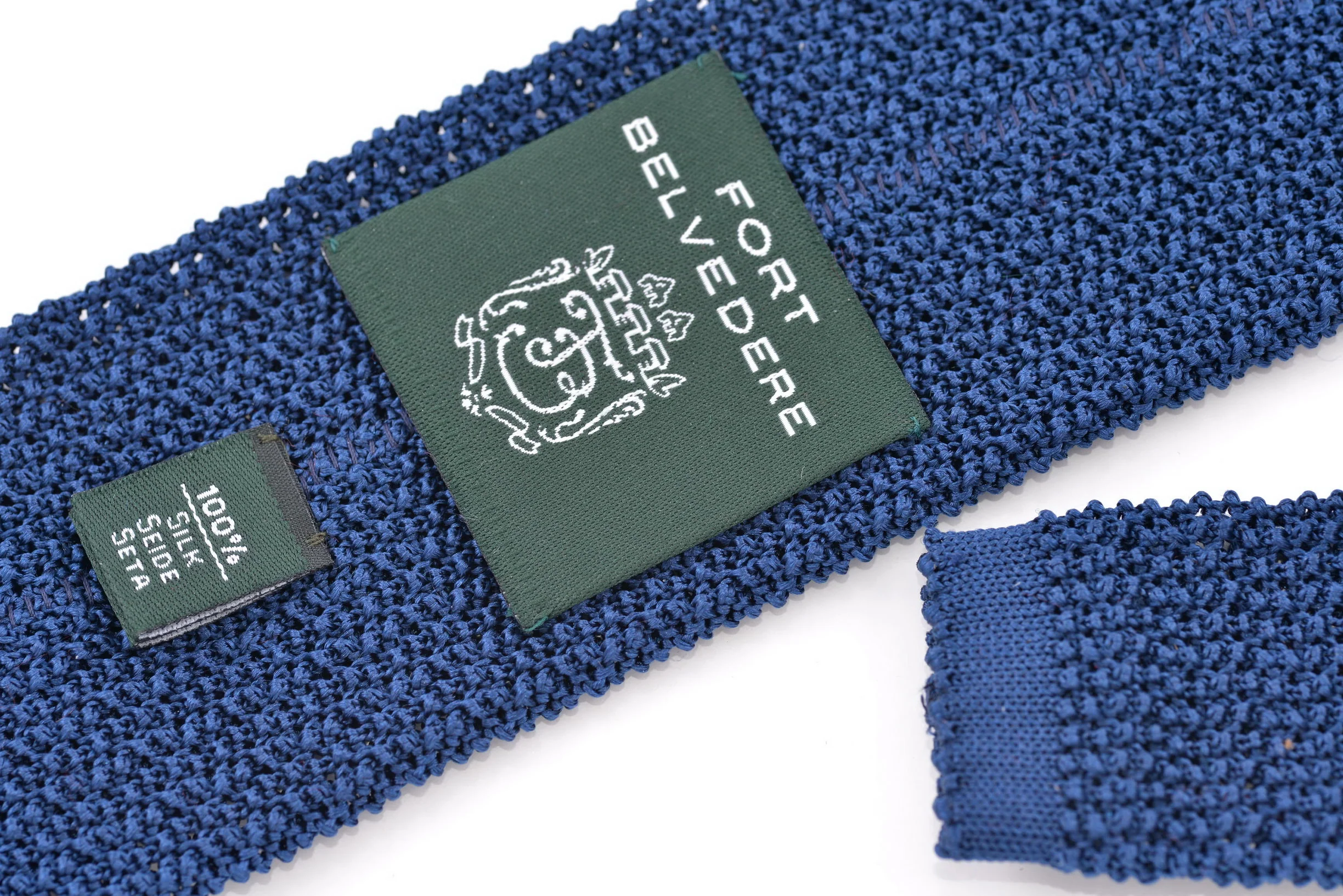 Prussian Blue Silk Knit Tie - Image 4