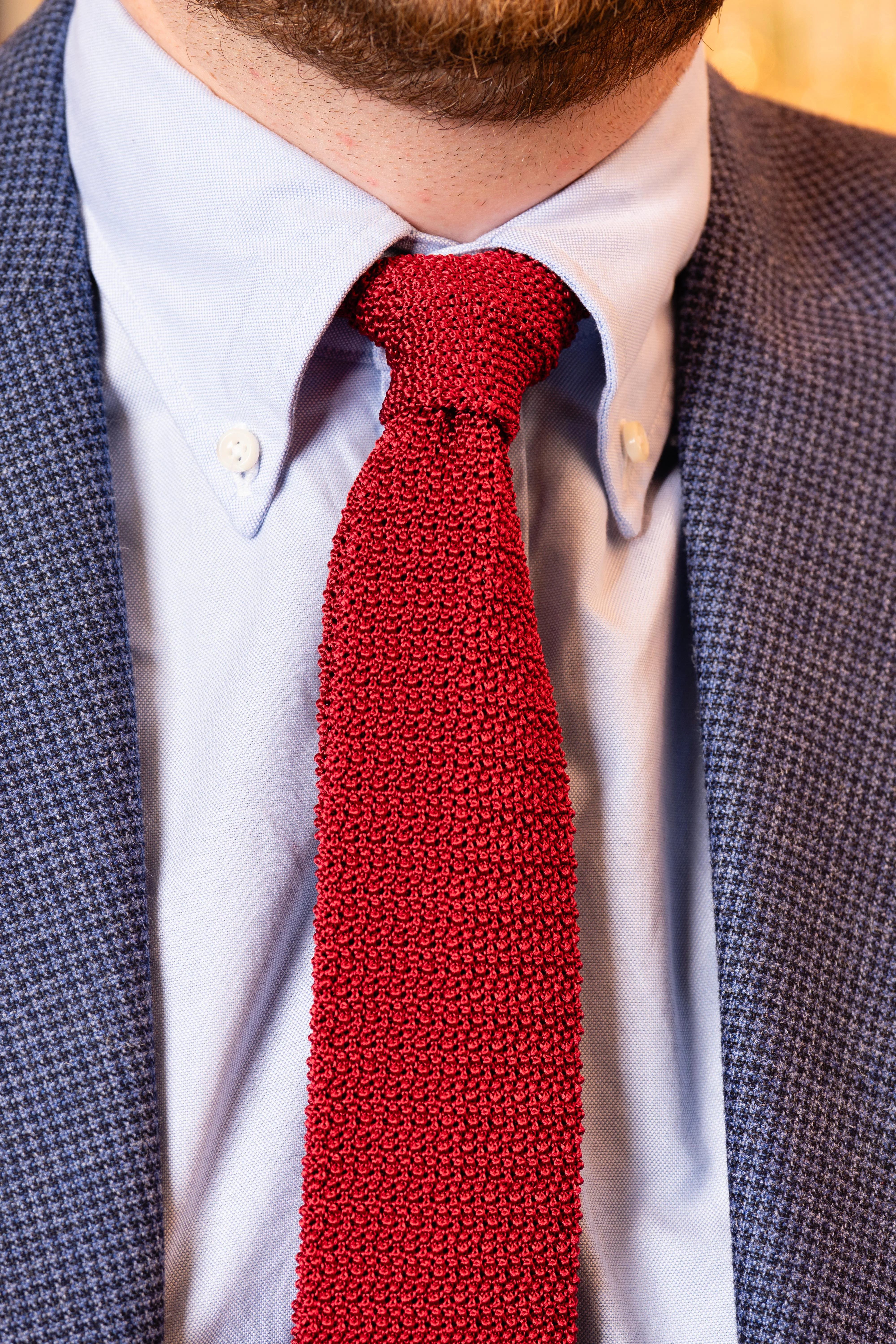 Red Silk Knit Tie - Image 4