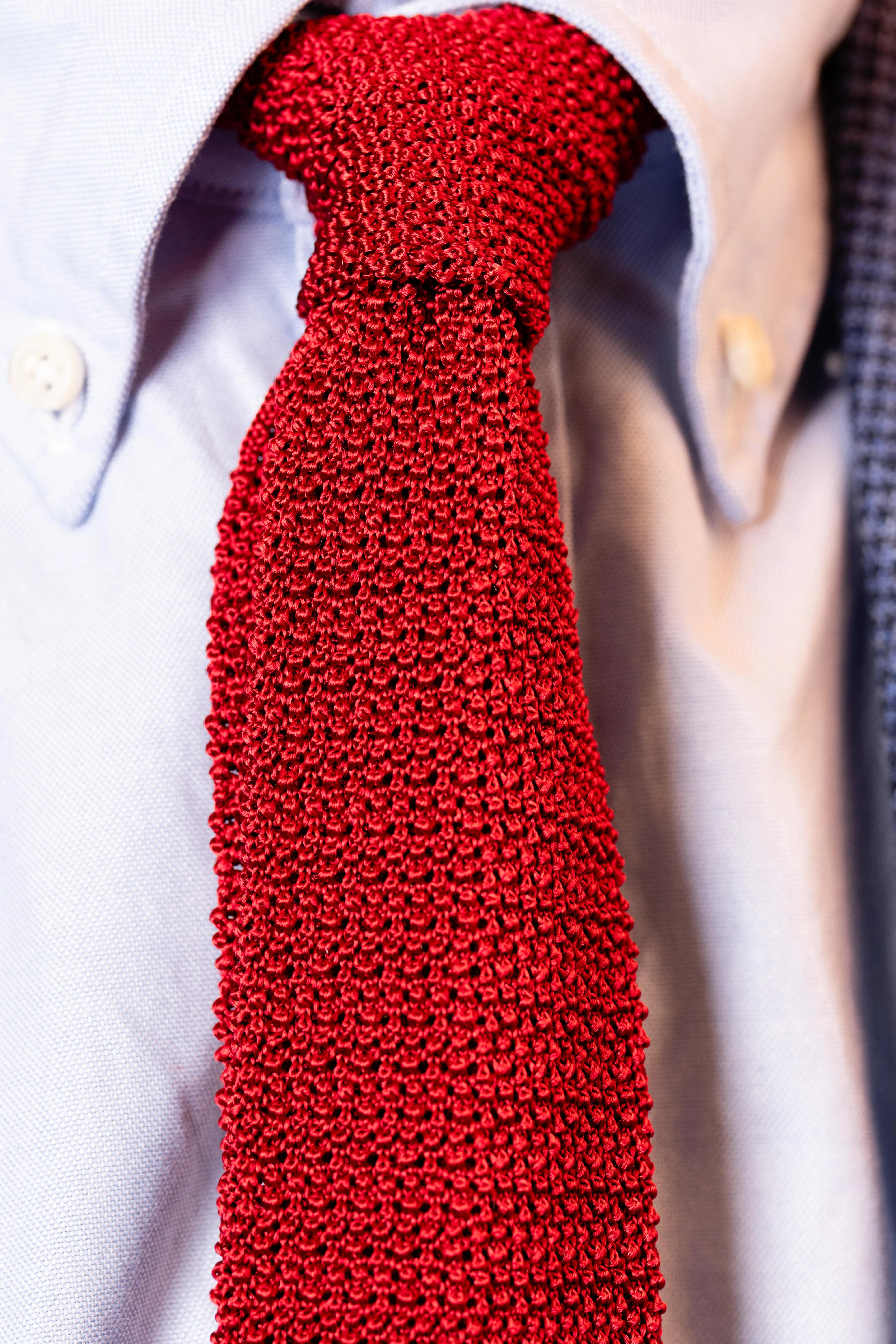 Red Silk Knit Tie - Image 5