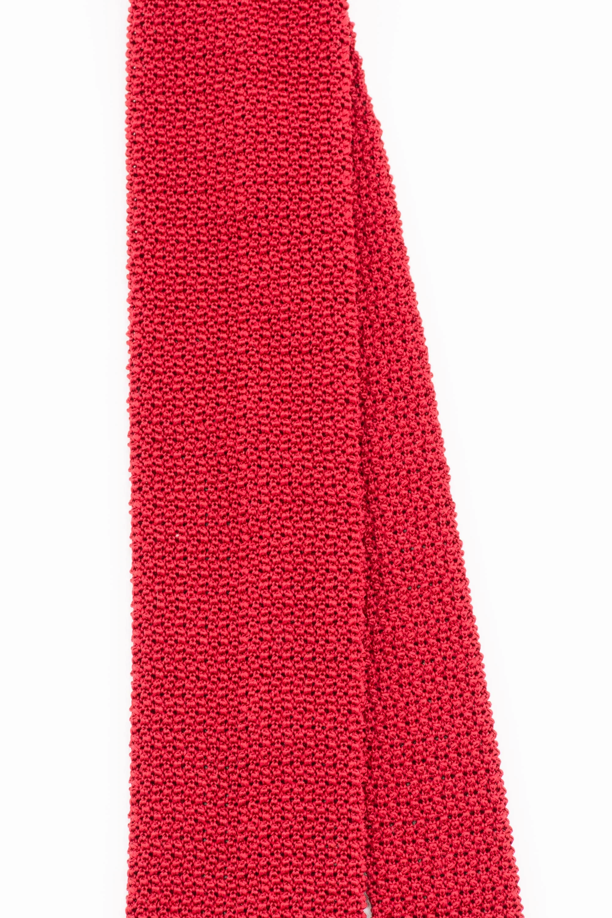 Red Silk Knit Tie - Image 6
