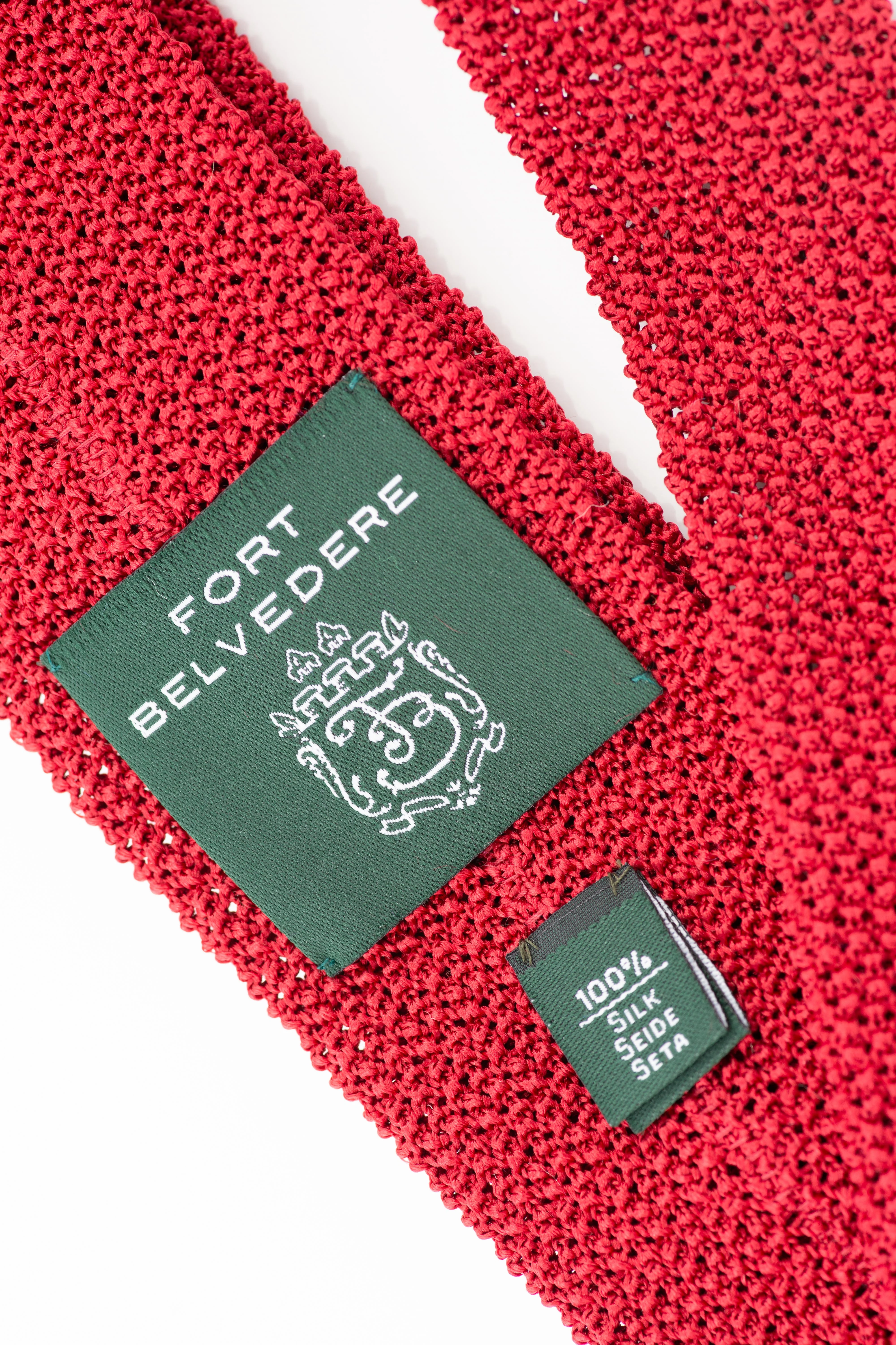 Red Silk Knit Tie - Image 7