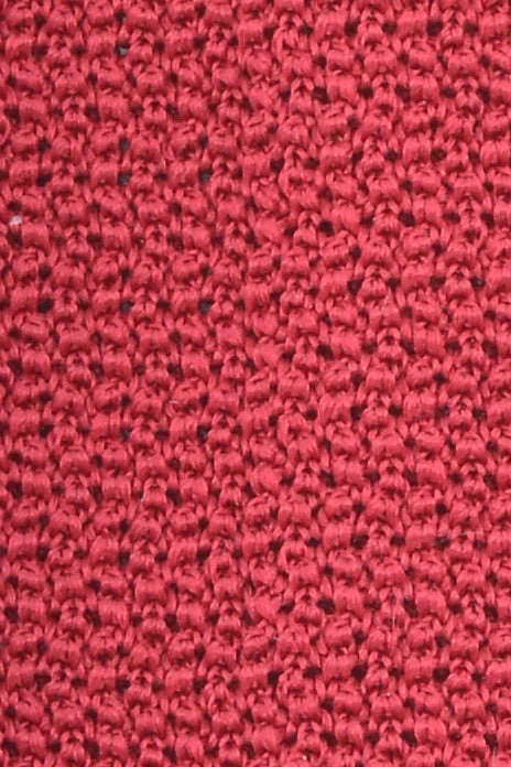 Red Silk Knit Tie - Image 8