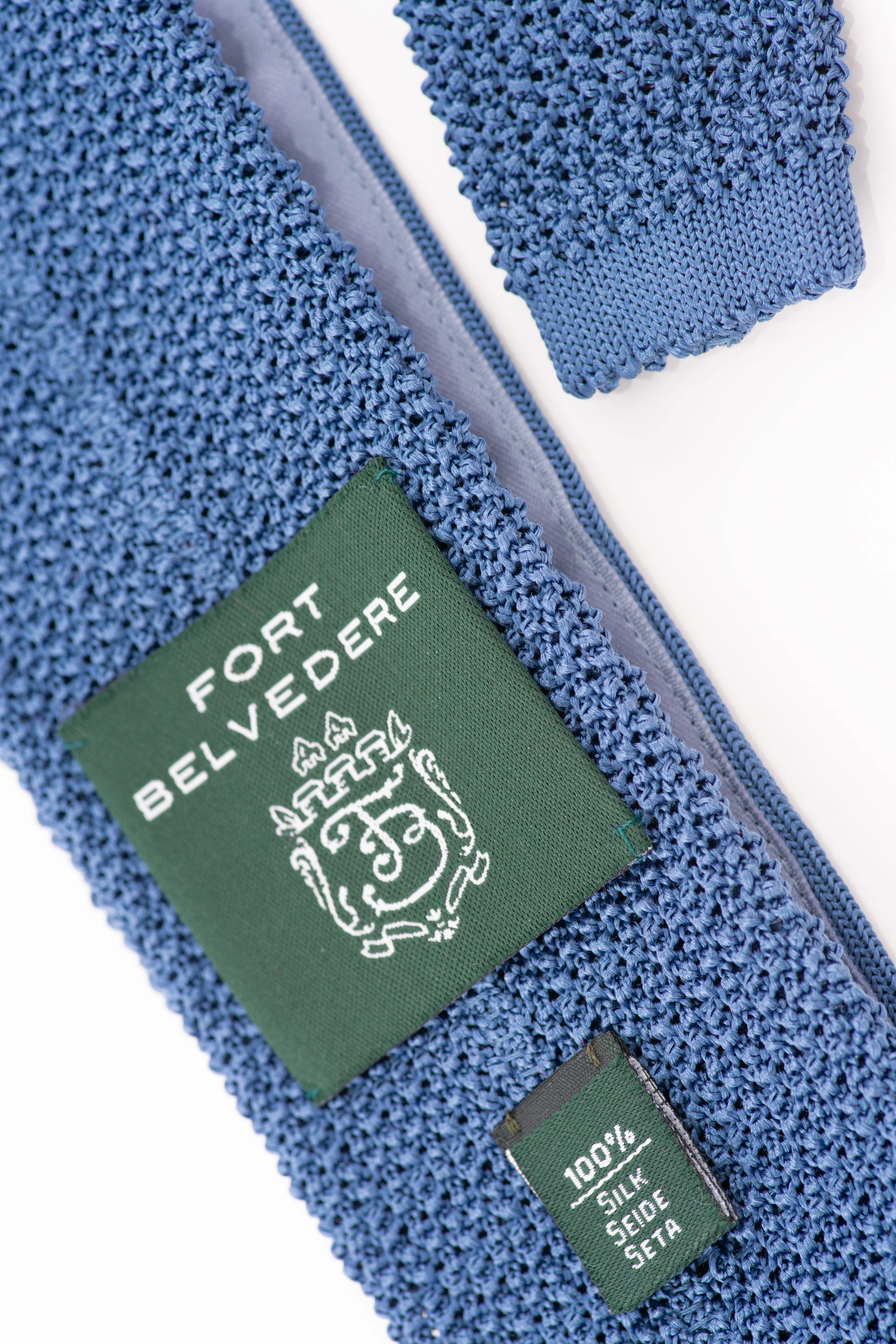 Steel Blue Silk Knit Tie - Image 3