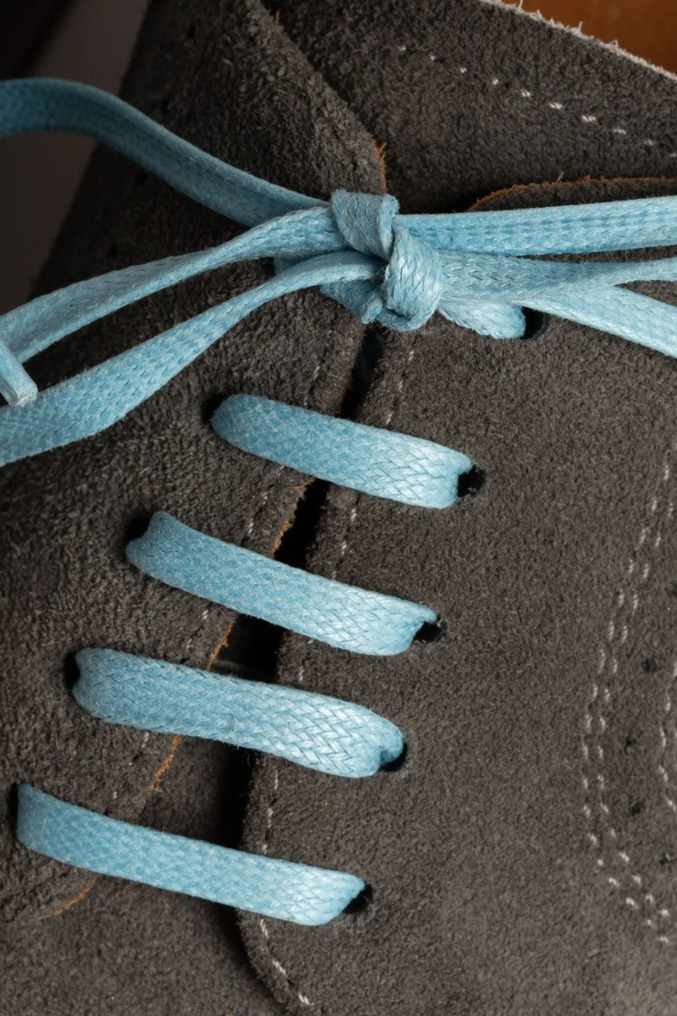 Round Light Blue Waxed Cotton Bootlaces - Image 13