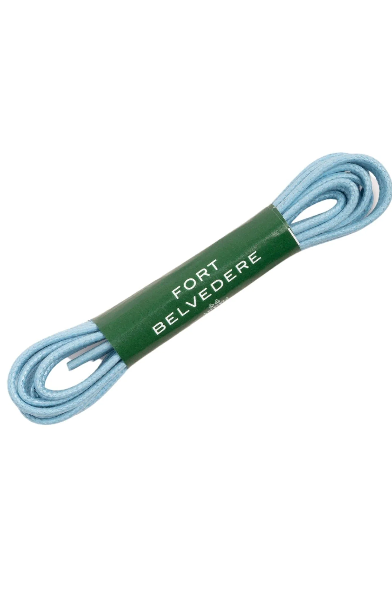 Round Light Blue Waxed Cotton Bootlaces - Image 4