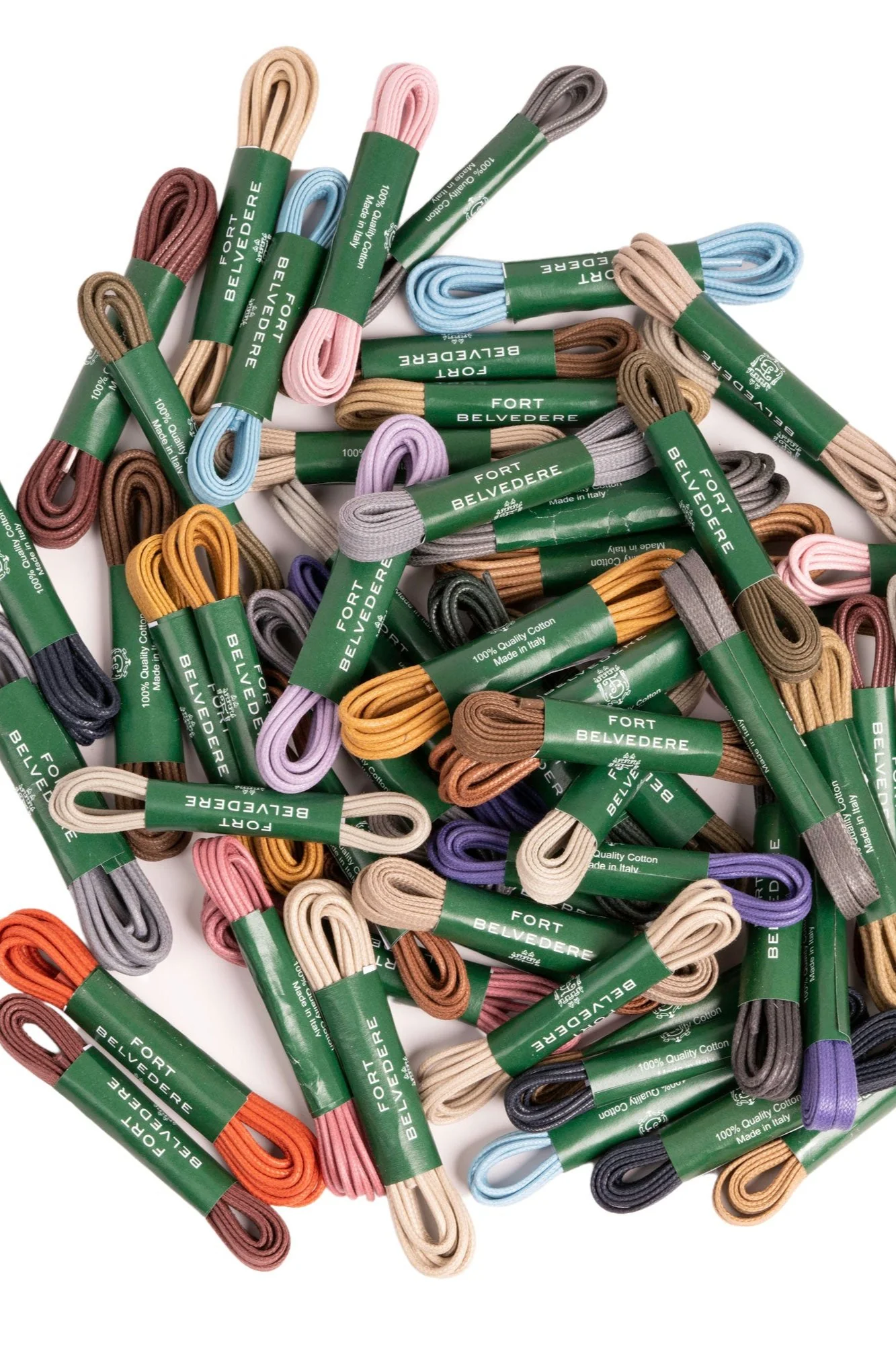 Round Light Blue Waxed Cotton Bootlaces - Image 9