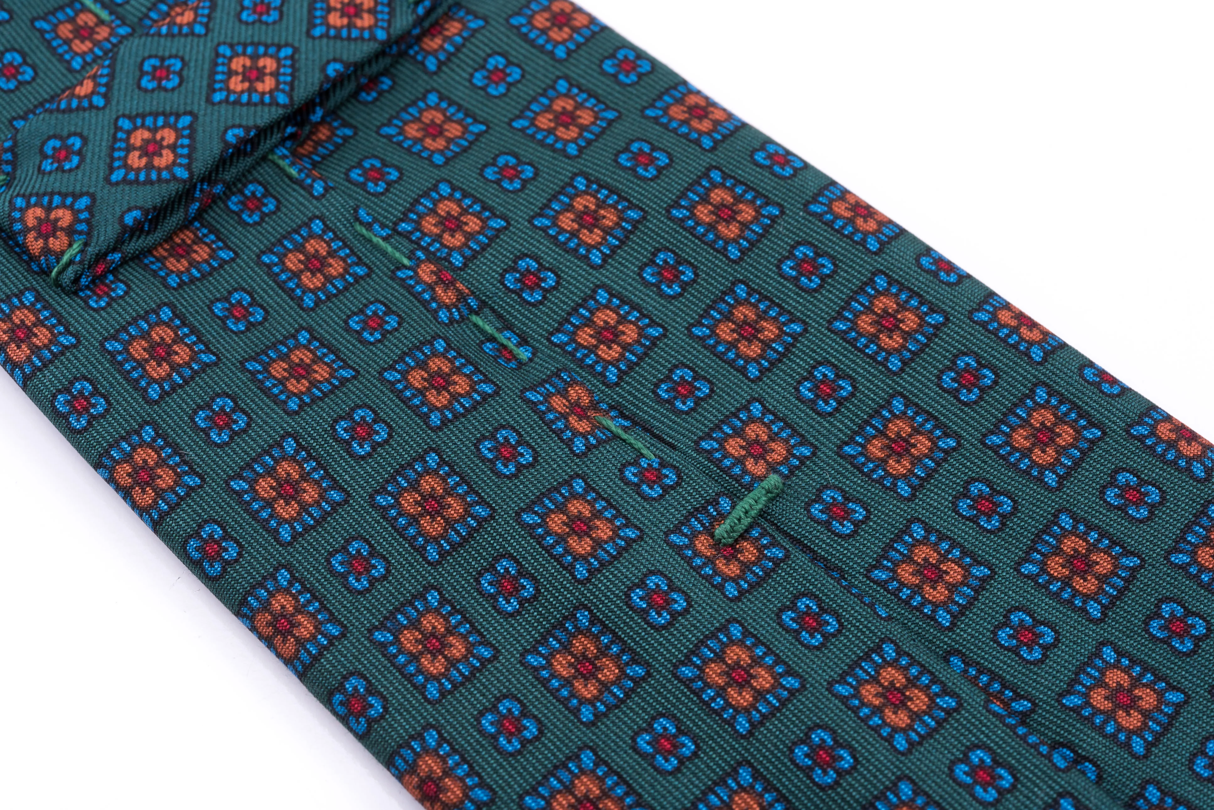 Green Motif Madder Silk Tie - Image 5