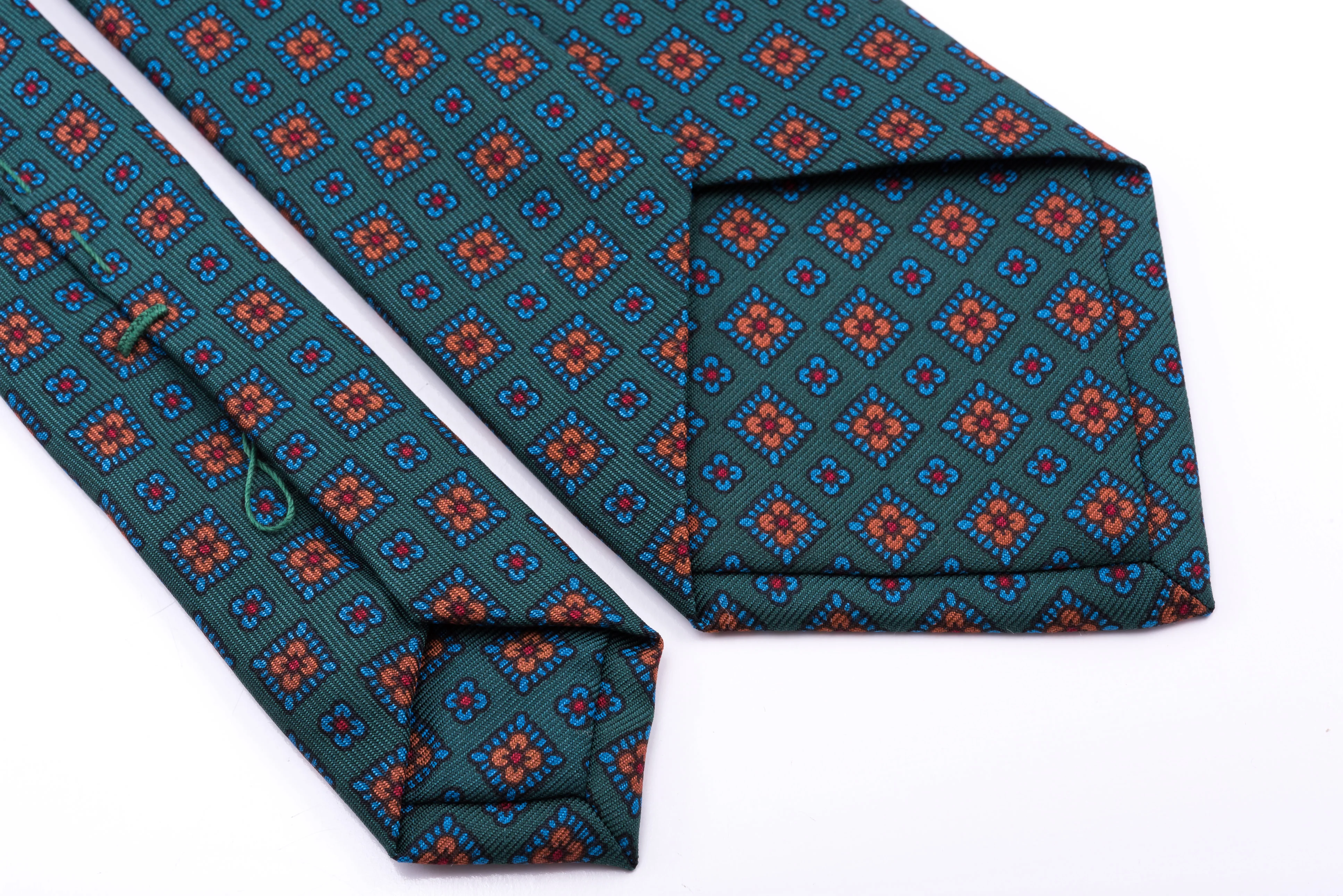 Green Motif Madder Silk Tie - Image 7