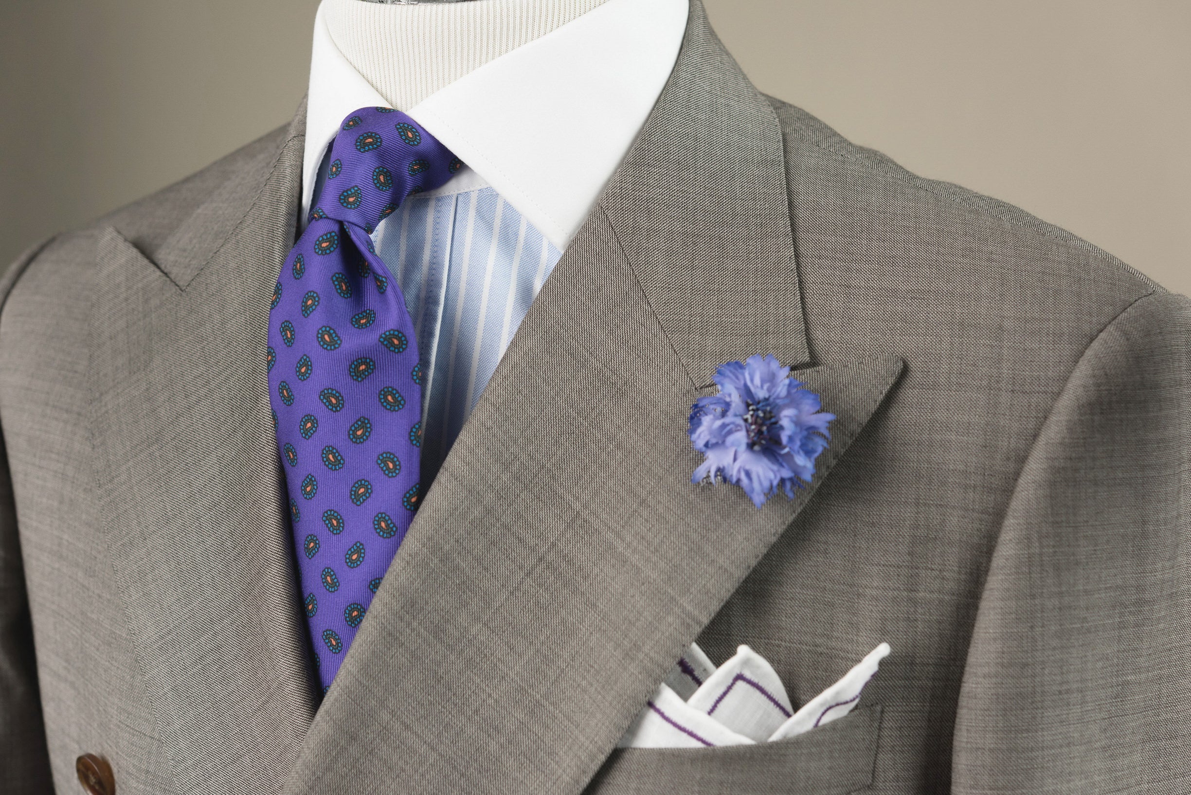 Purple Paisley Madder Silk Tie - Image 3