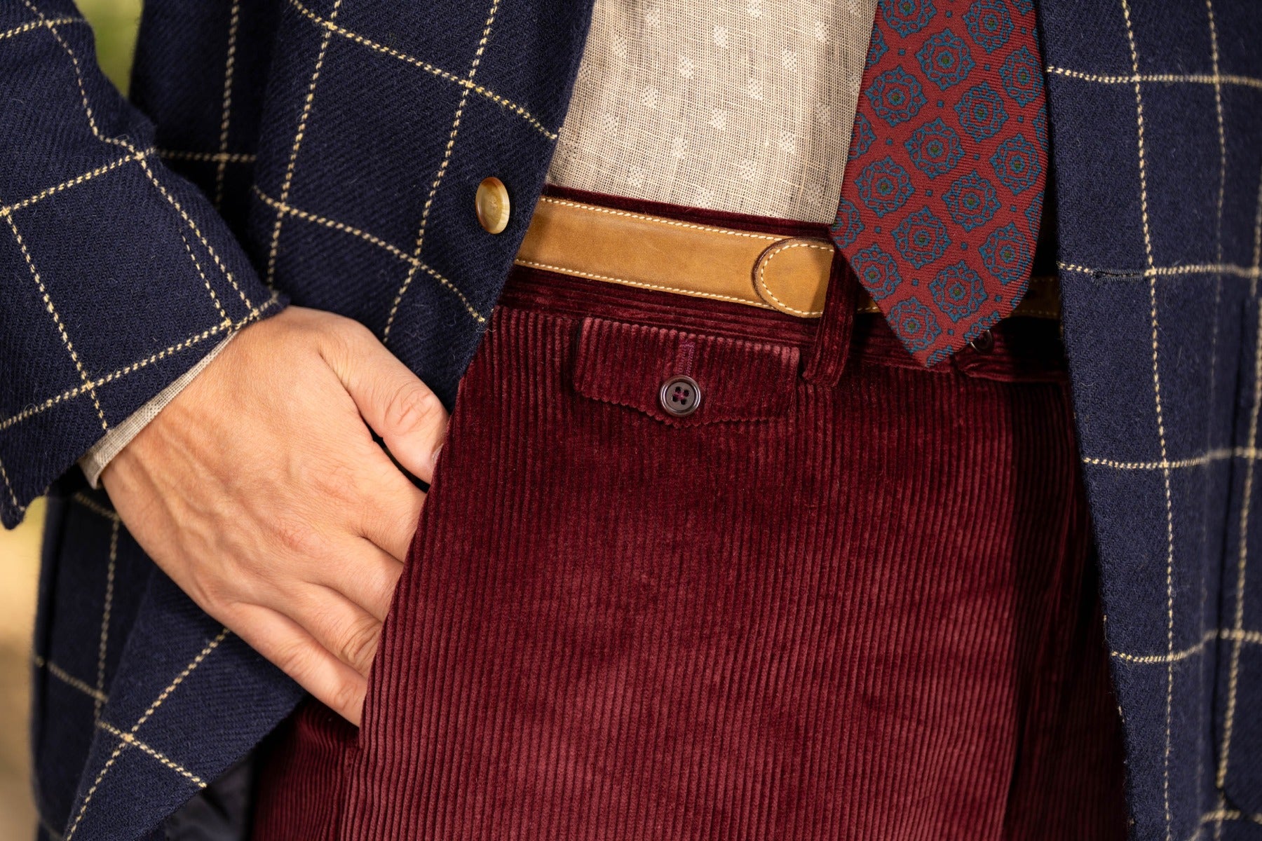 Maroon Stancliffe Corduroy Trousers - Image 6
