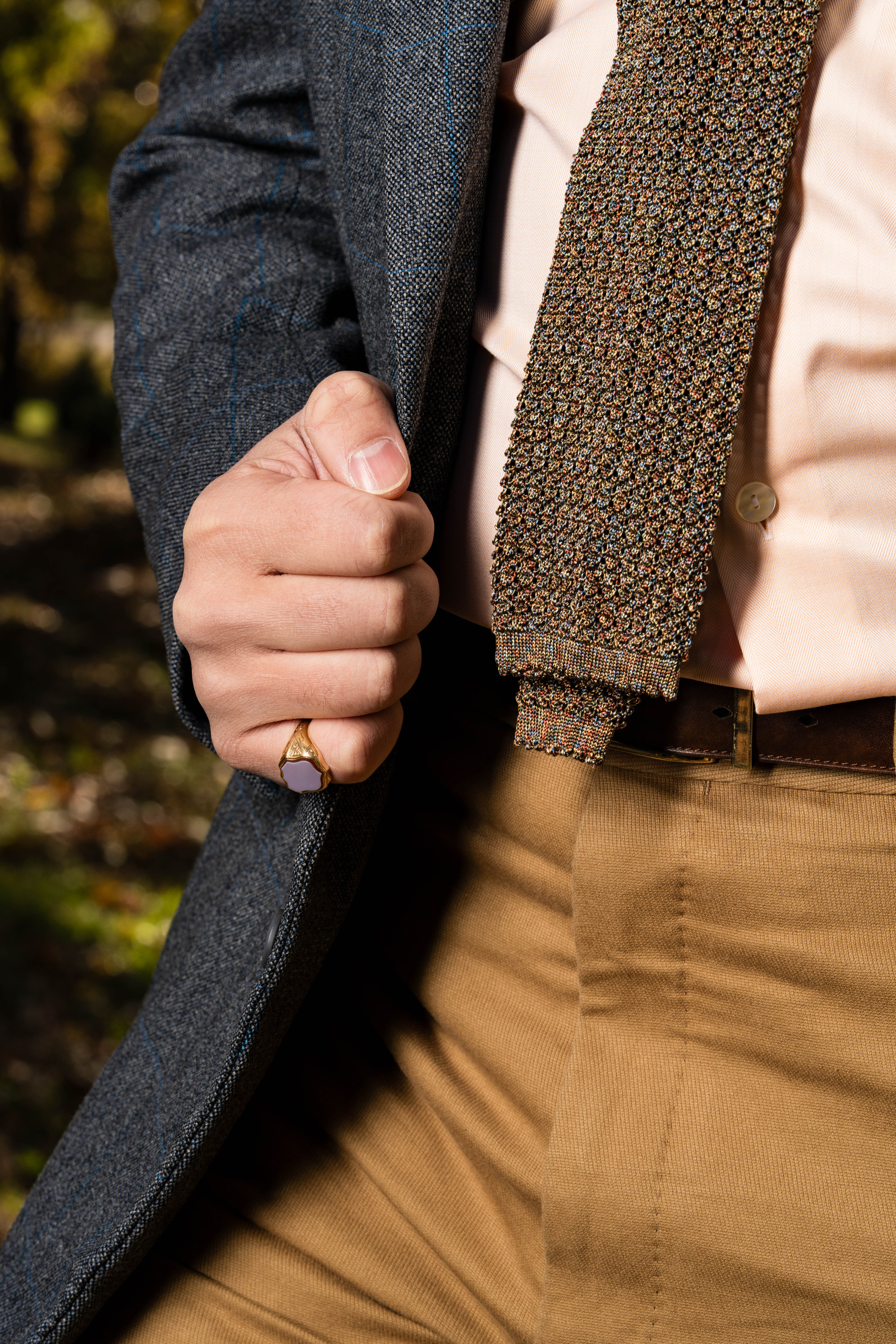 Melange Country Tweed Silk Knit Tie - Image 3