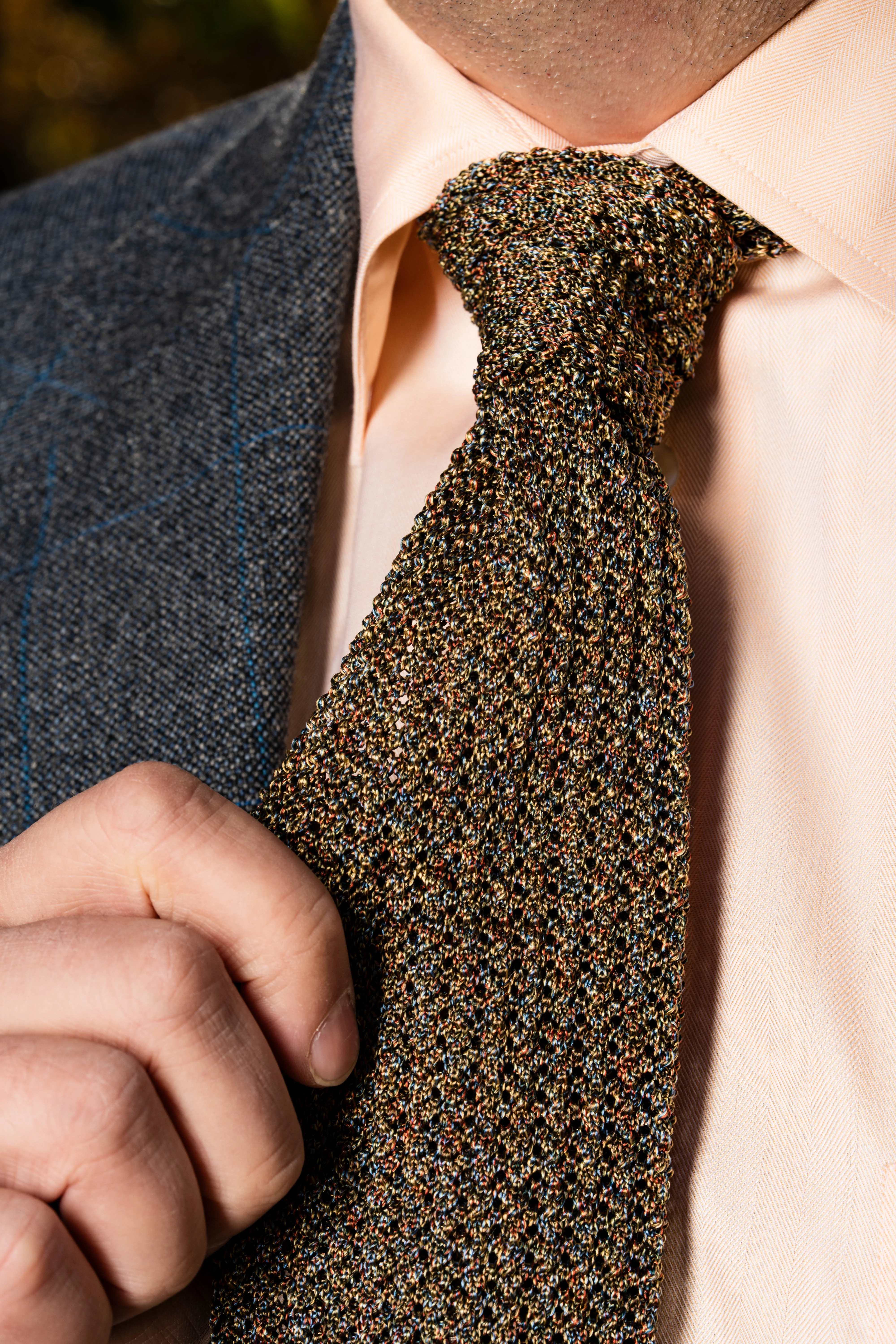 Melange Country Tweed Silk Knit Tie - Image 5