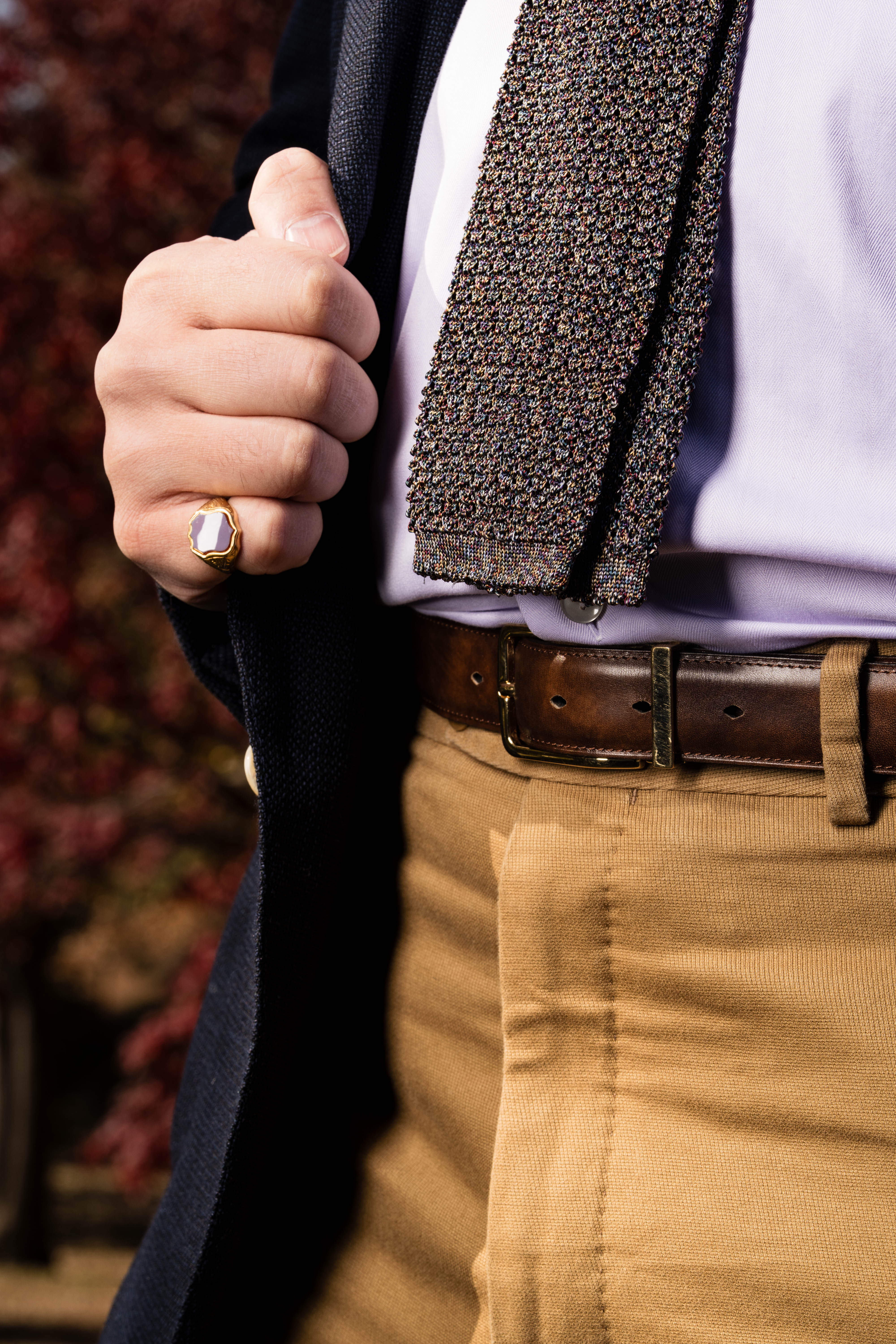 Melange Dark Heather Silk Wide Knit Tie - Image 5