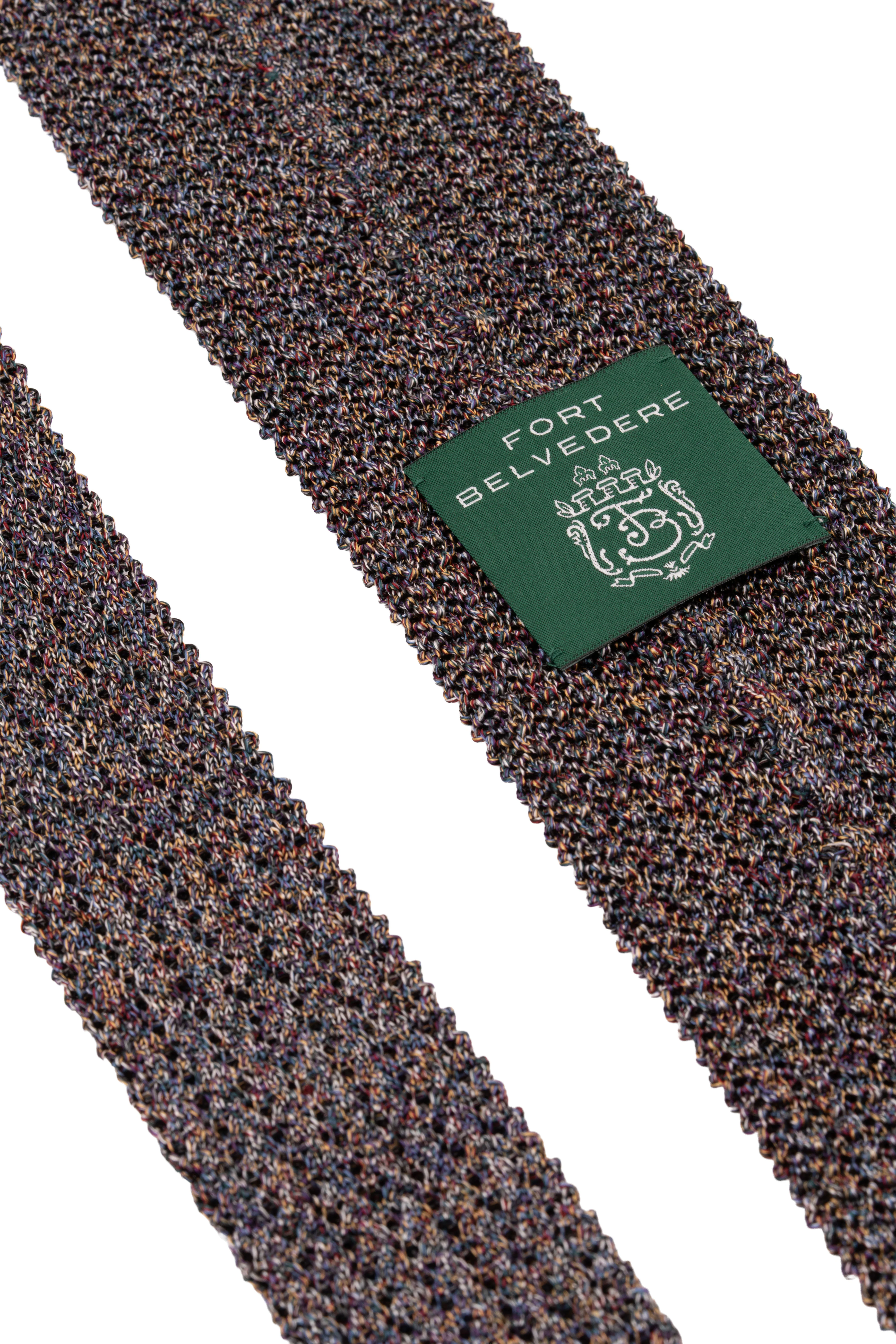 Melange Dark Heather Silk Wide Knit Tie - Image 7