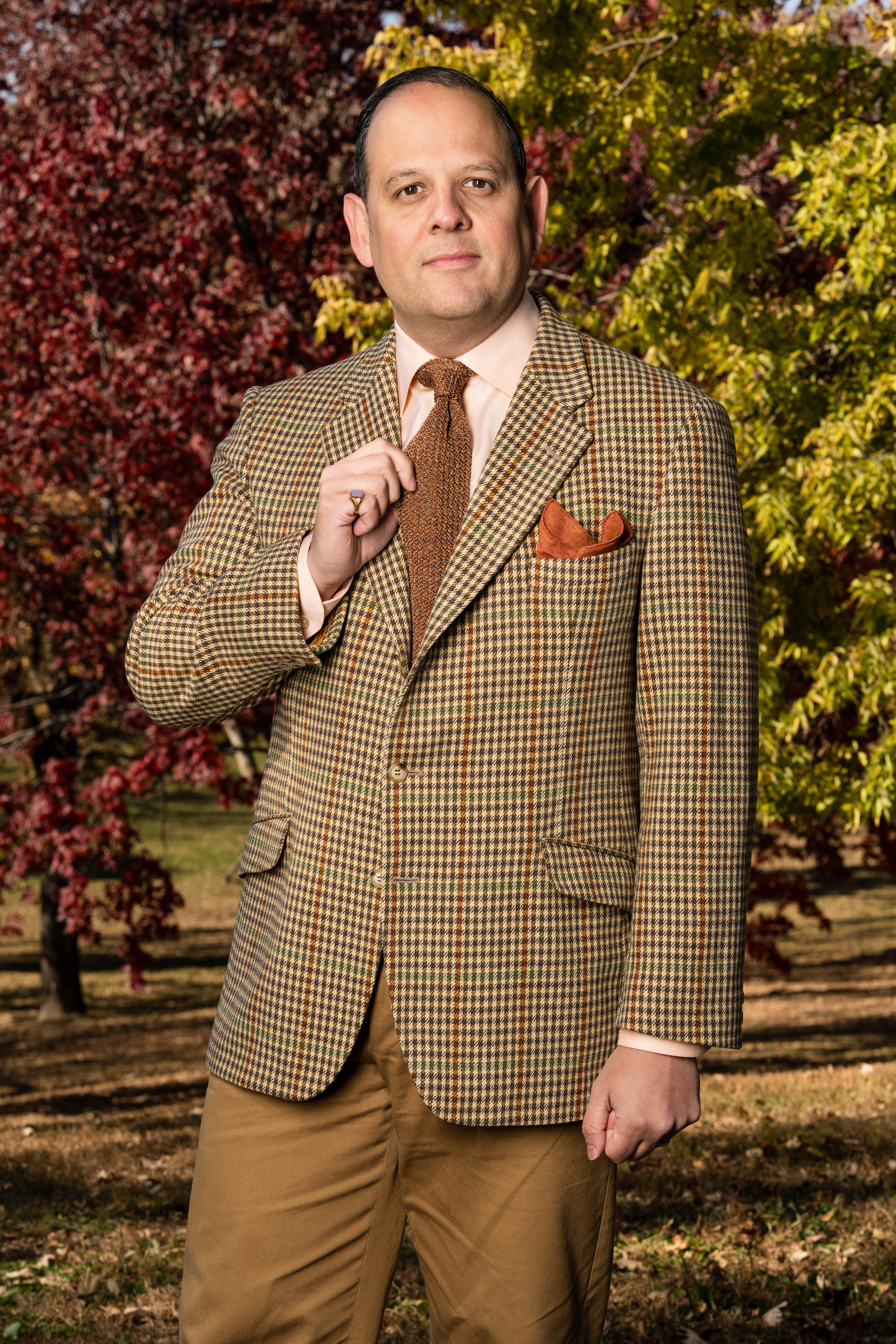 Melange Fall Orange Silk Knit Tie - Image 3