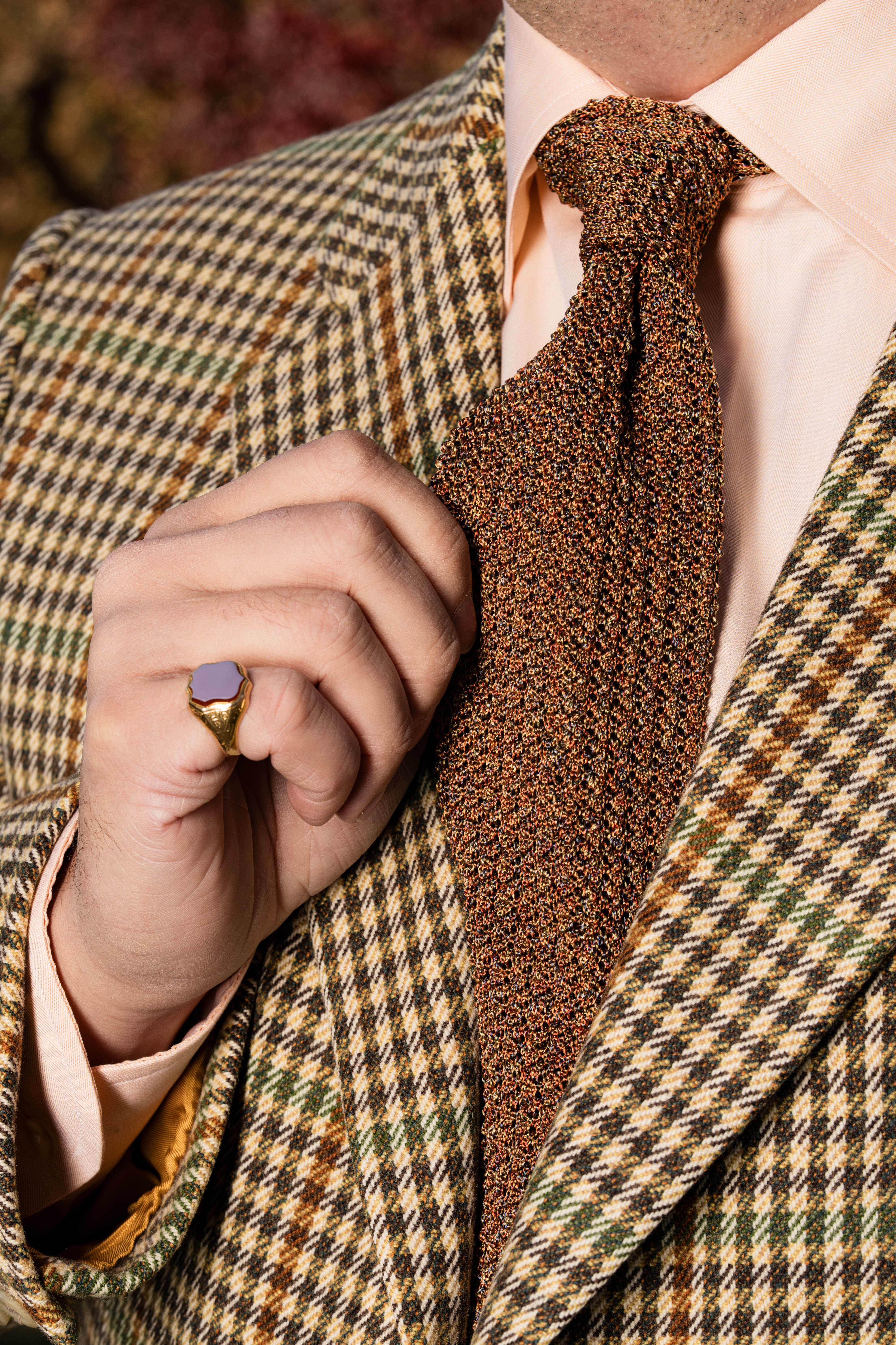 Melange Fall Orange Silk Knit Tie - Image 5