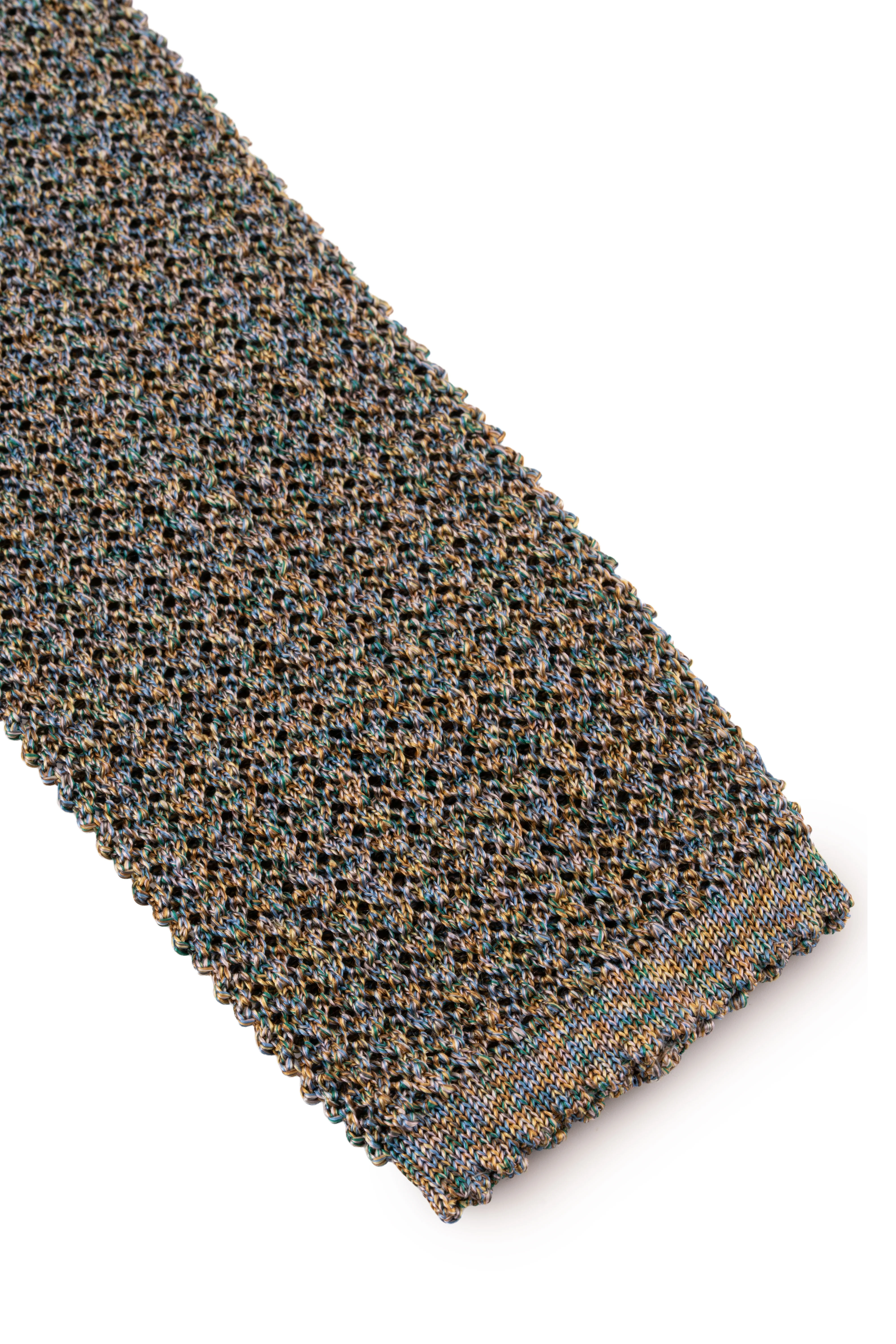 Melange Oatmeal & Spring Silk Knit Tie - Image 7