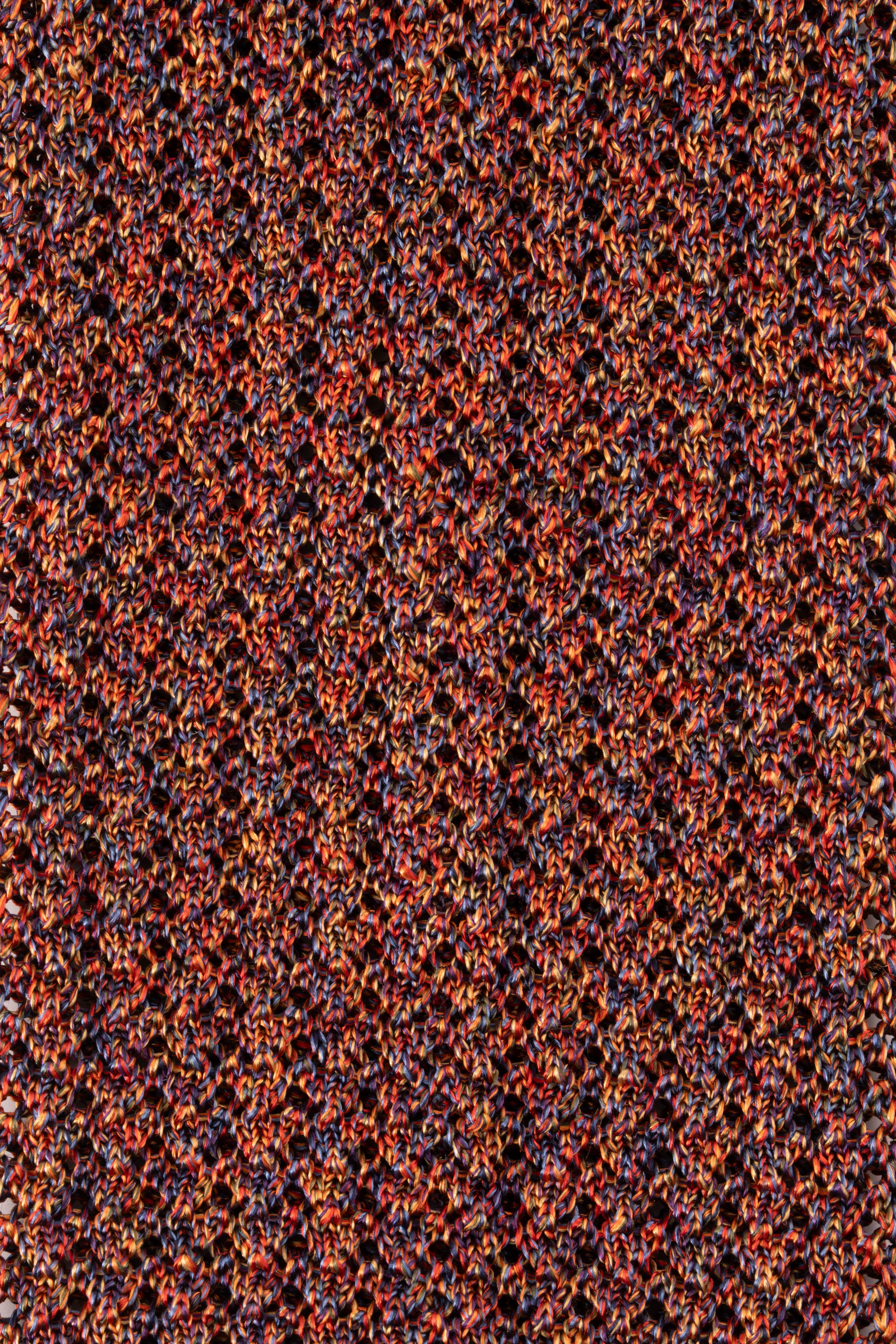 Melange Orange-Red Silk Knit Tie - Image 8