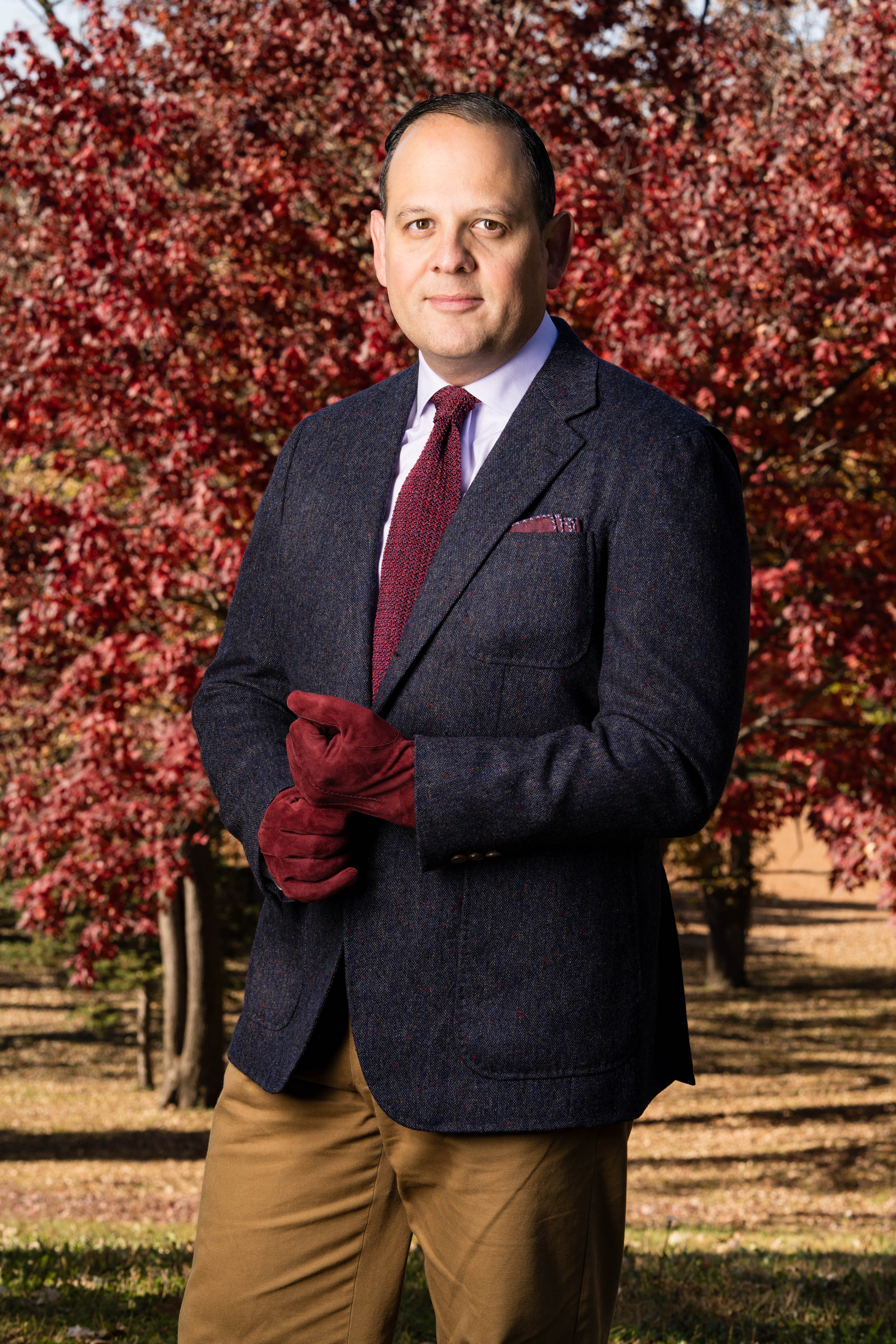 Melange Red Silk Knit Tie - Image 3