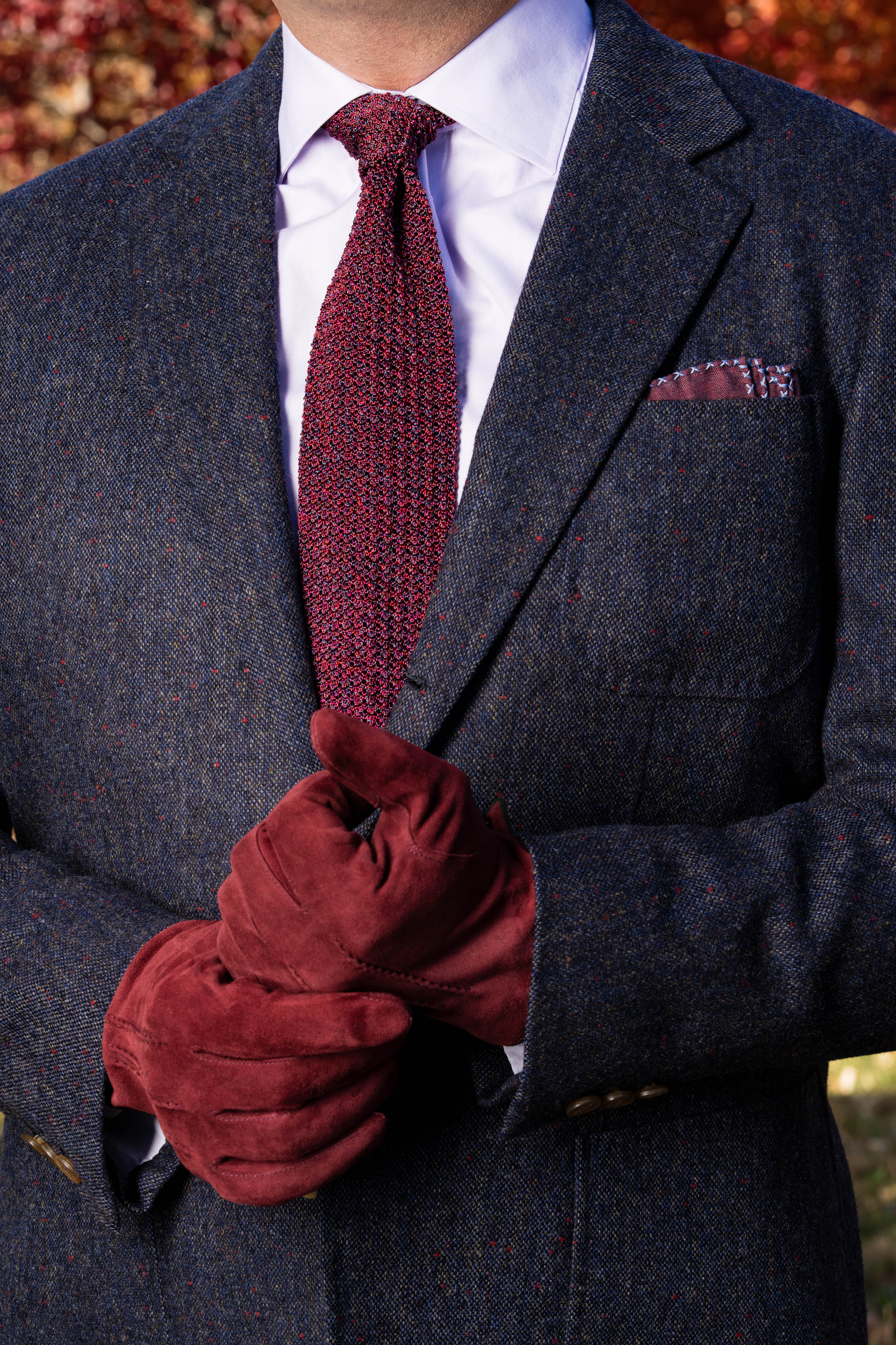 Melange Red Silk Knit Tie - Image 4