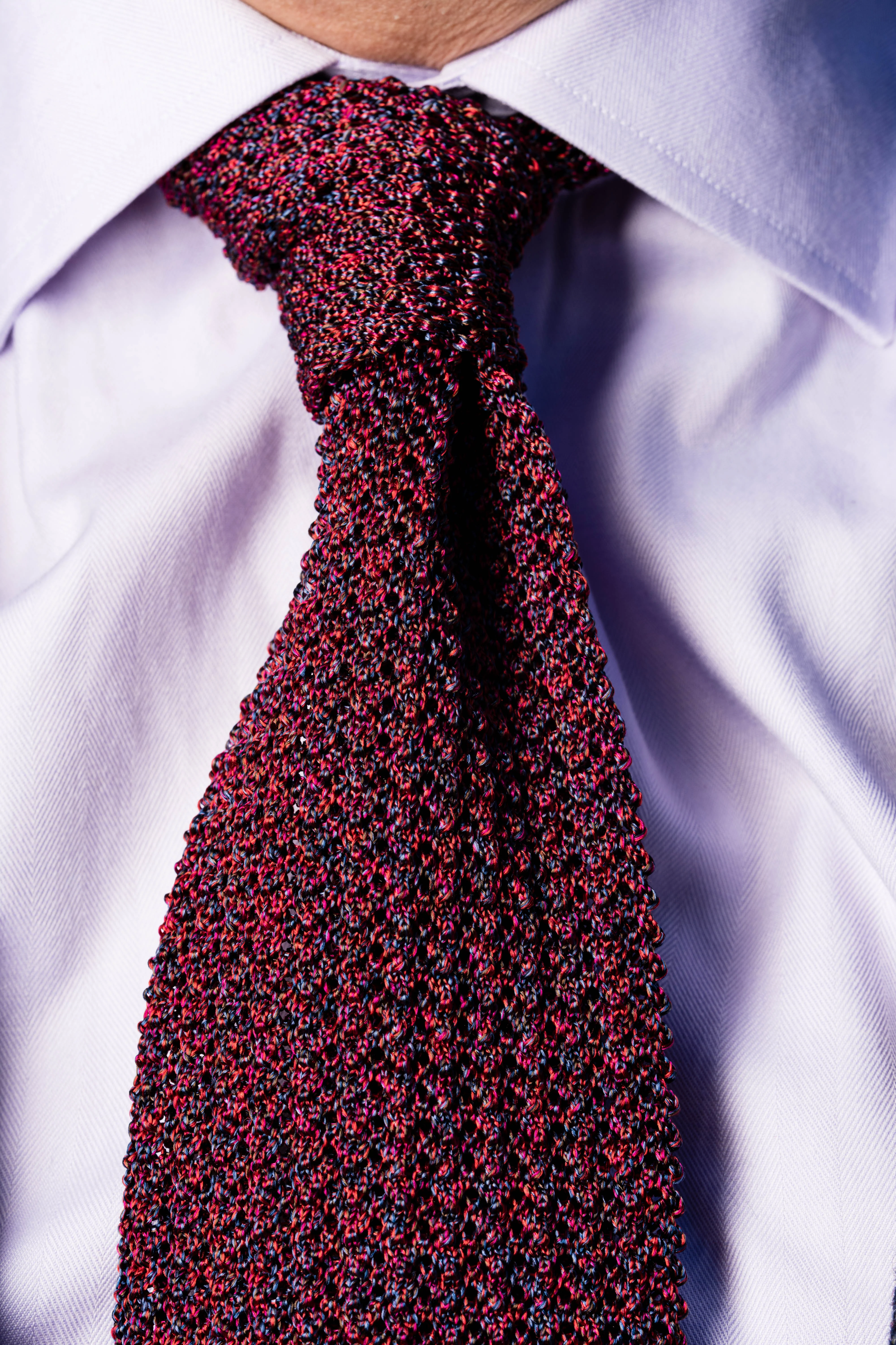 Melange Red Silk Knit Tie - Image 6