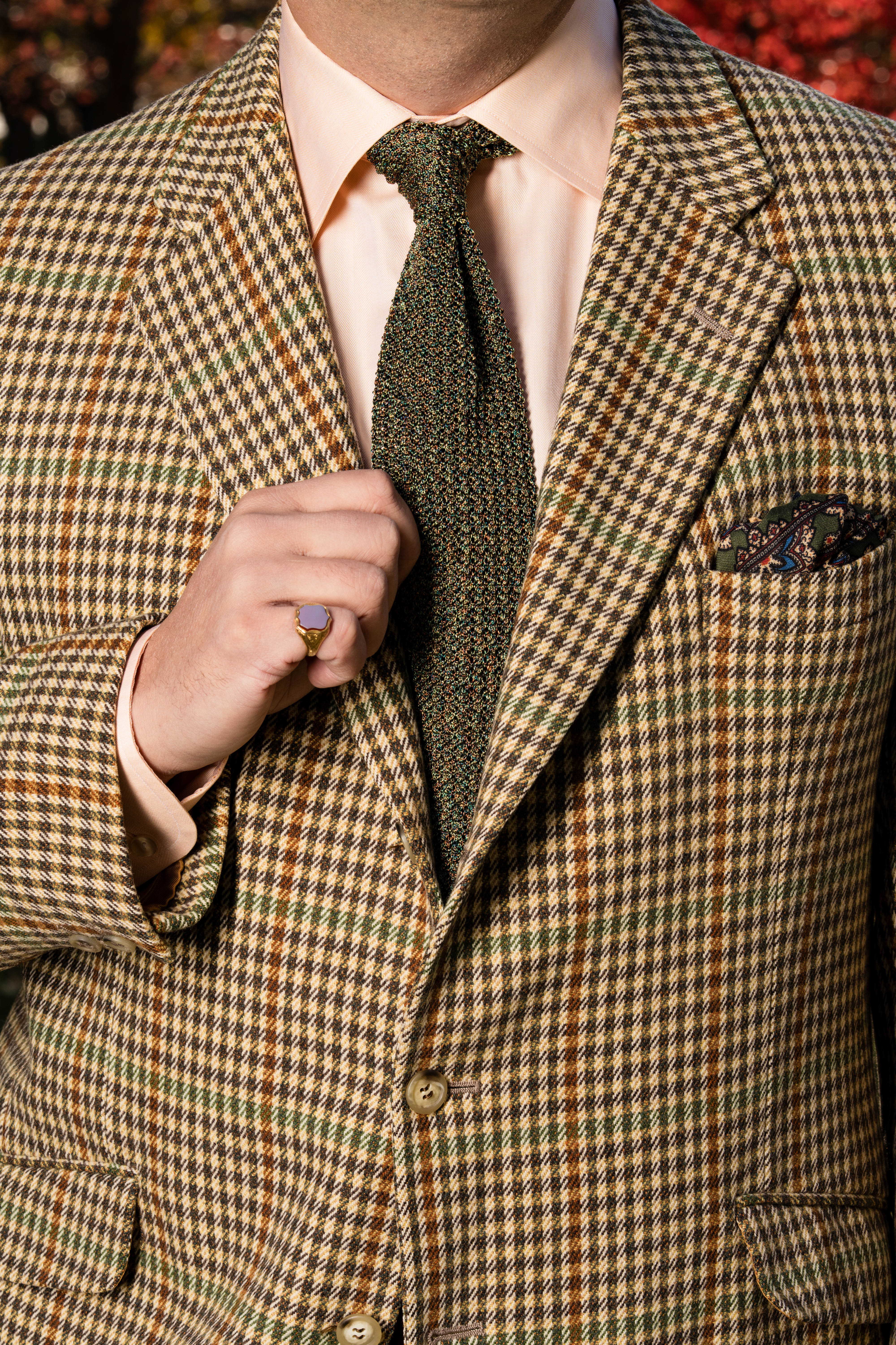 Melange Traditional Country Silk Knit Tie - Image 3