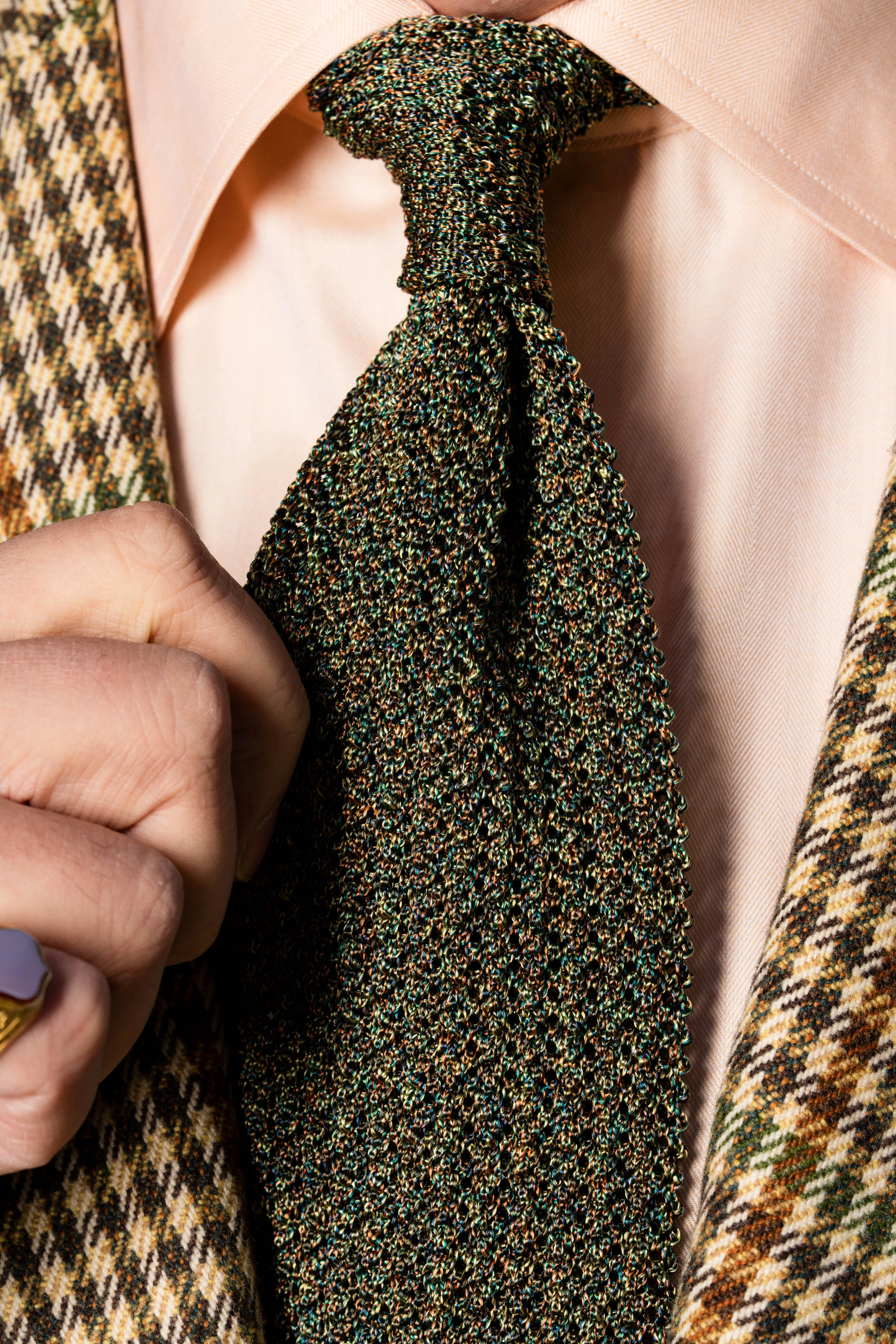 Melange Traditional Country Silk Knit Tie - Image 4