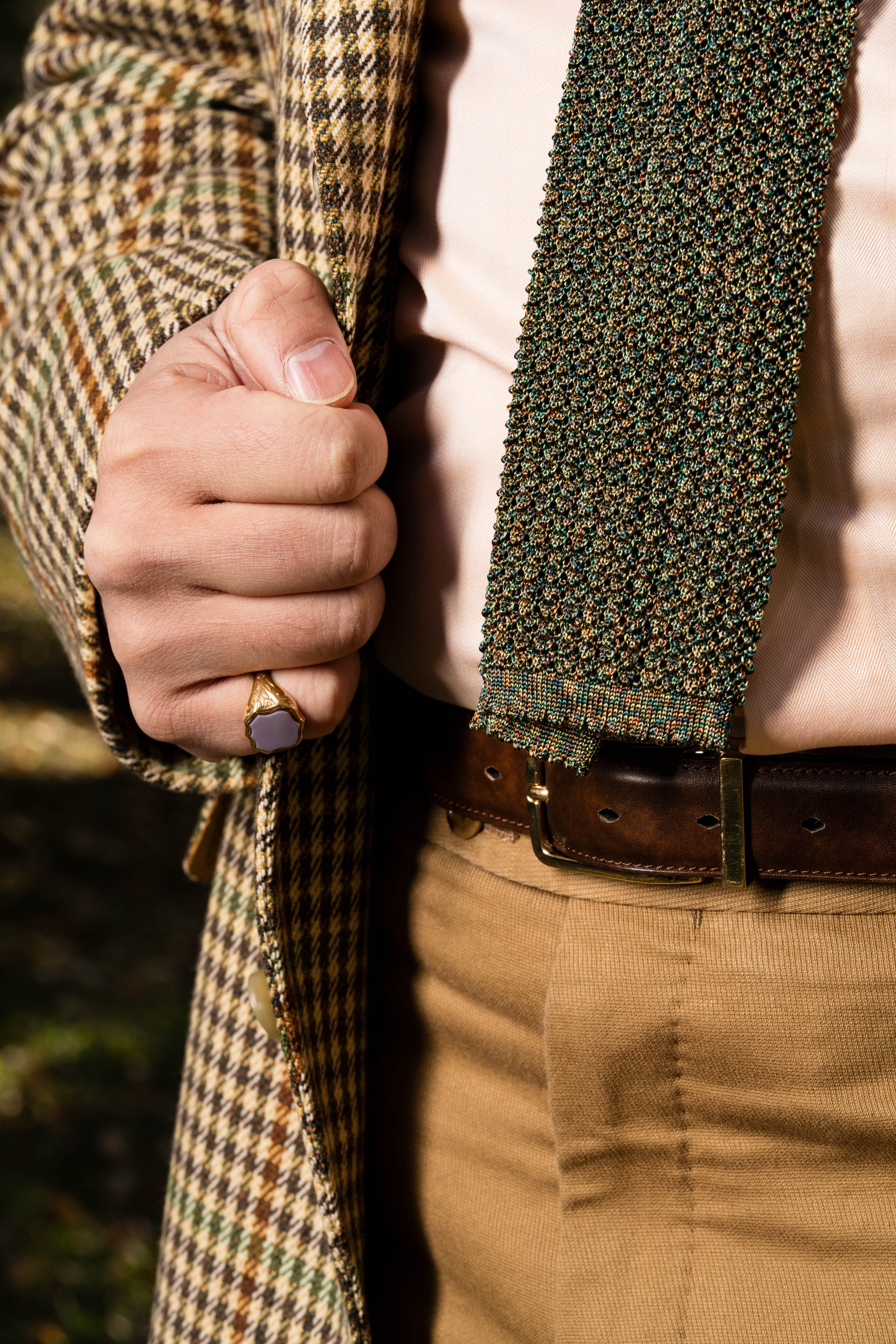 Melange Traditional Country Silk Knit Tie - Image 5