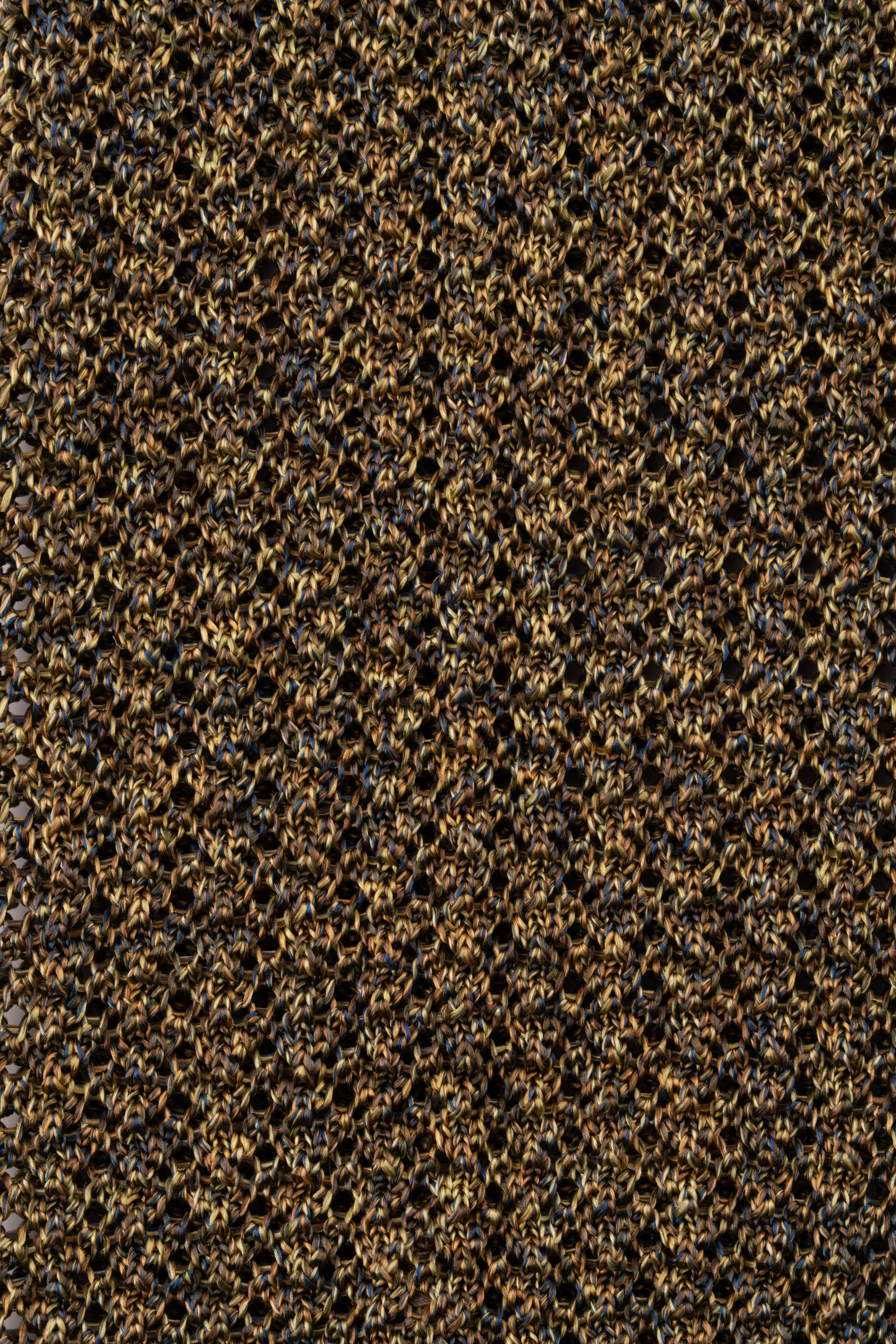 Melange Yellow & Brown Silk Knit Tie - Image 8