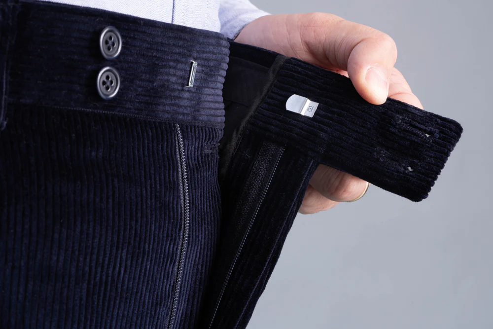 Midnight Navy Blue Stancliffe Corduroy Trousers - Image 8