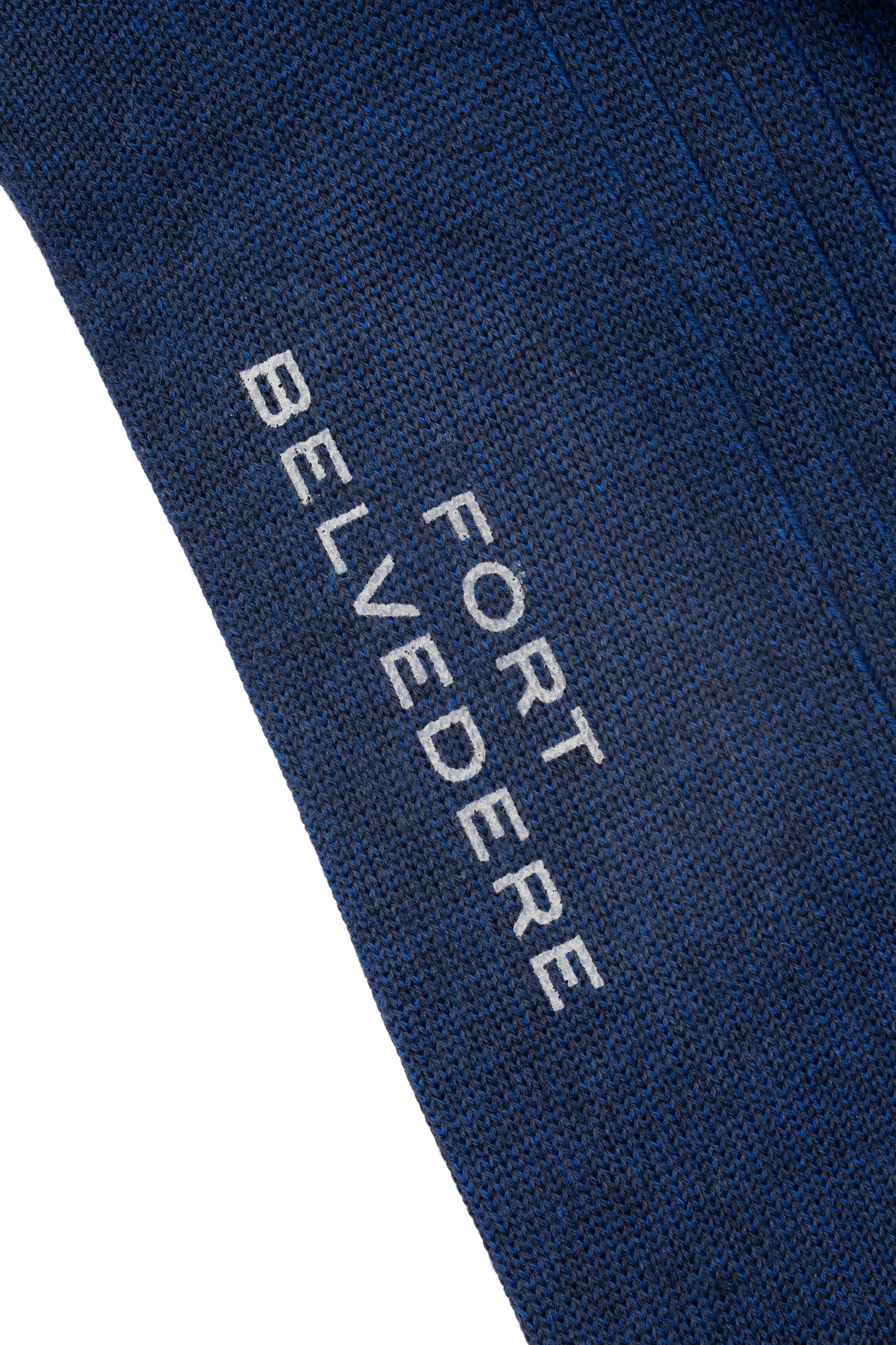 Navy & Blue Shadow Stripe Midweight Cotton Socks - Image 7