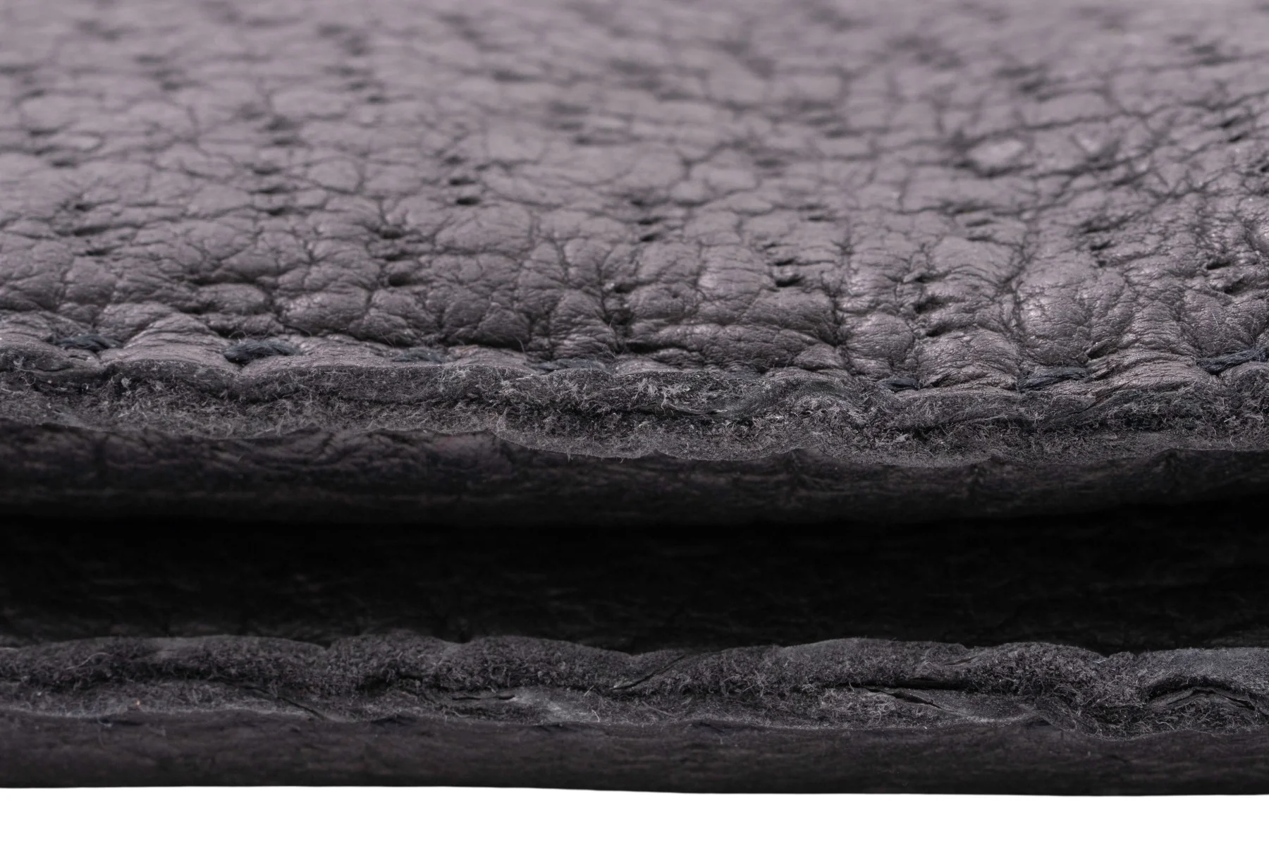 Charcoal Black Rabbit Fur Lined Peccary Gloves - Image 11