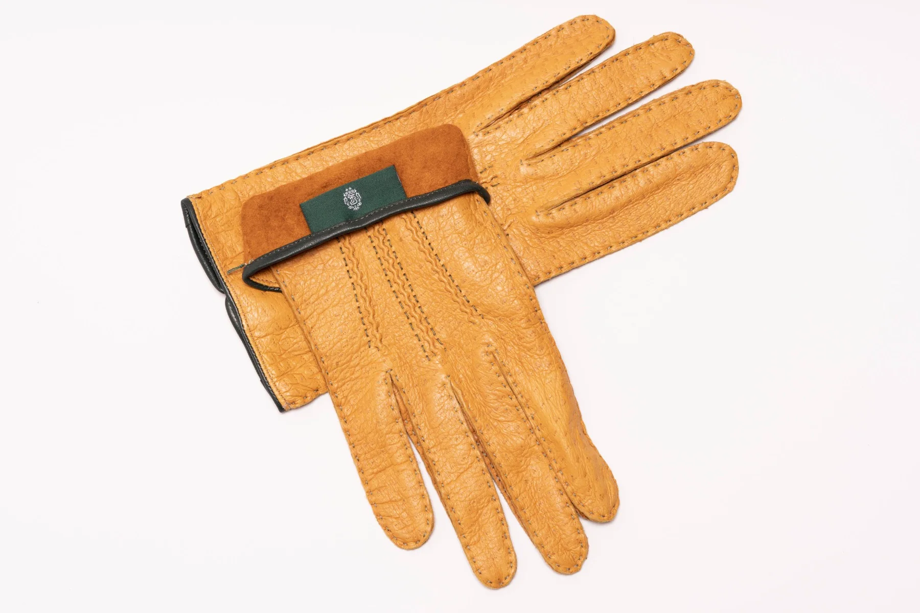 Chamois Yellow Unlined Peccary Gloves - Image 3
