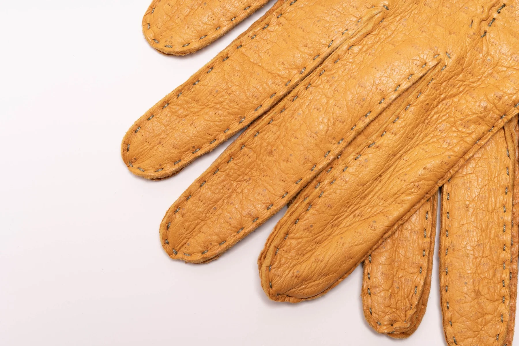 Chamois Yellow Unlined Peccary Gloves - Image 4