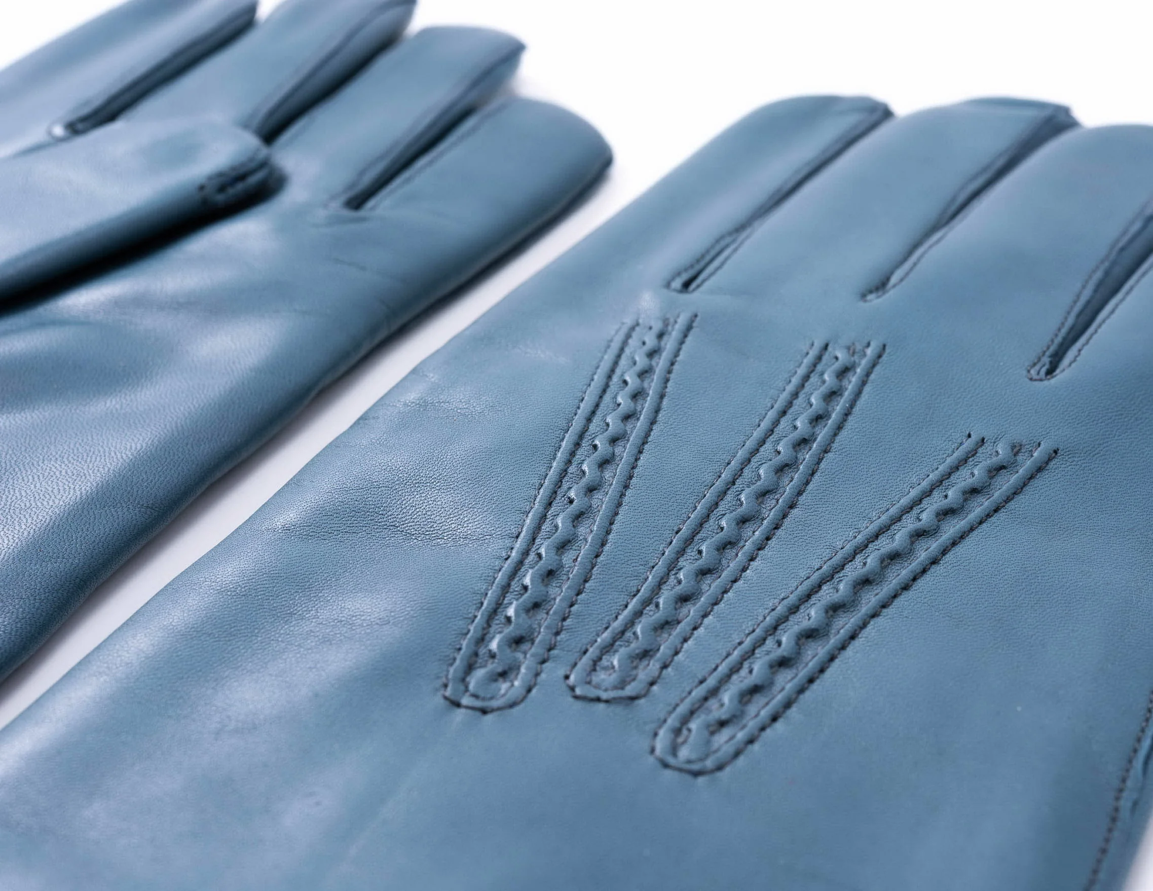 Petrol Blue Lamb Nappa Leather Gloves - Image 5