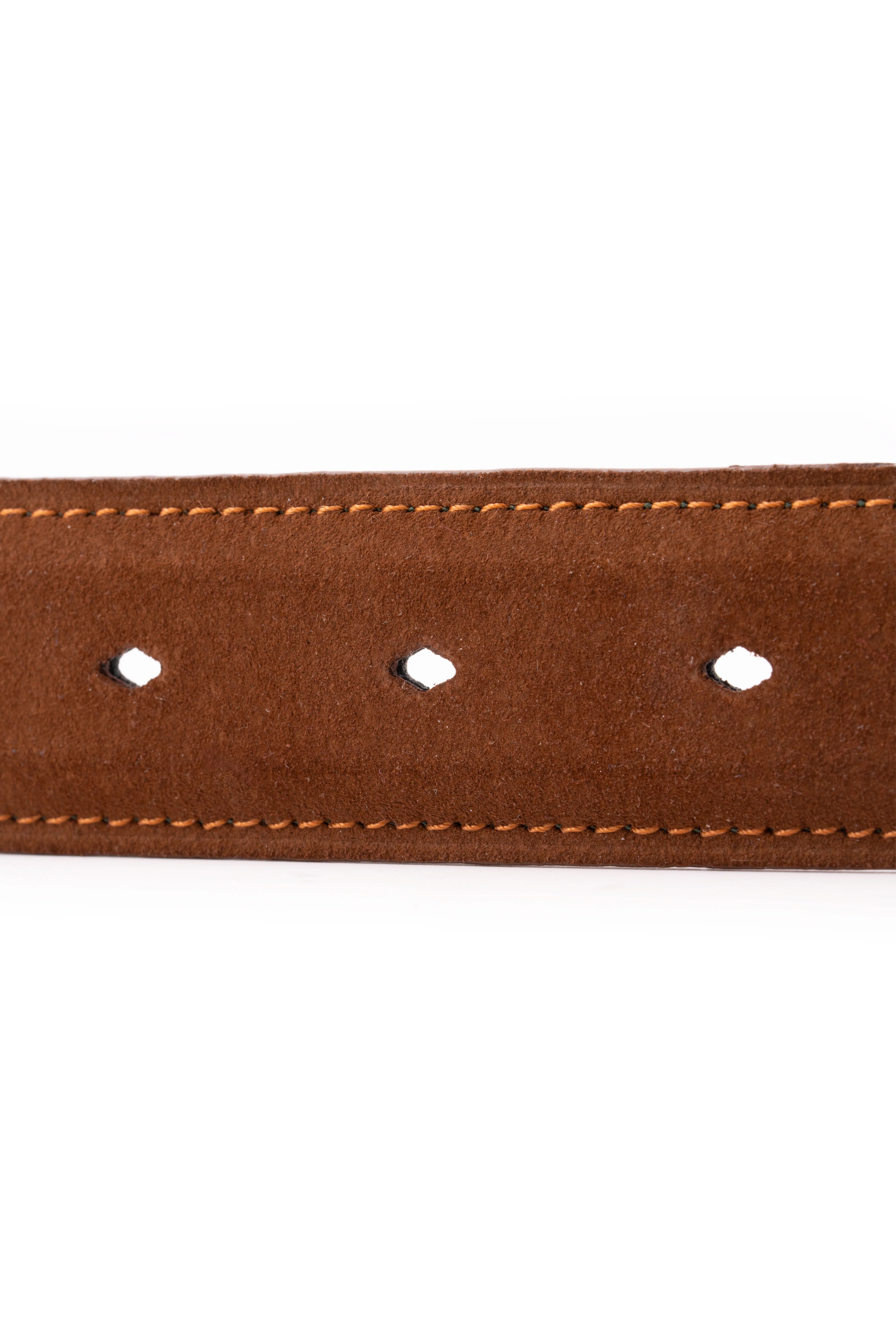 Polo Brown Suede Calf Leather Belt - Image 7