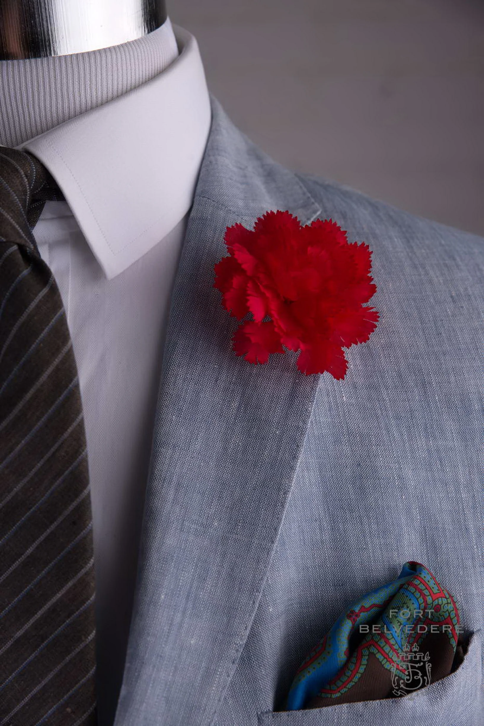 Life-Size Red Carnation Boutonnière Flower - Image 4
