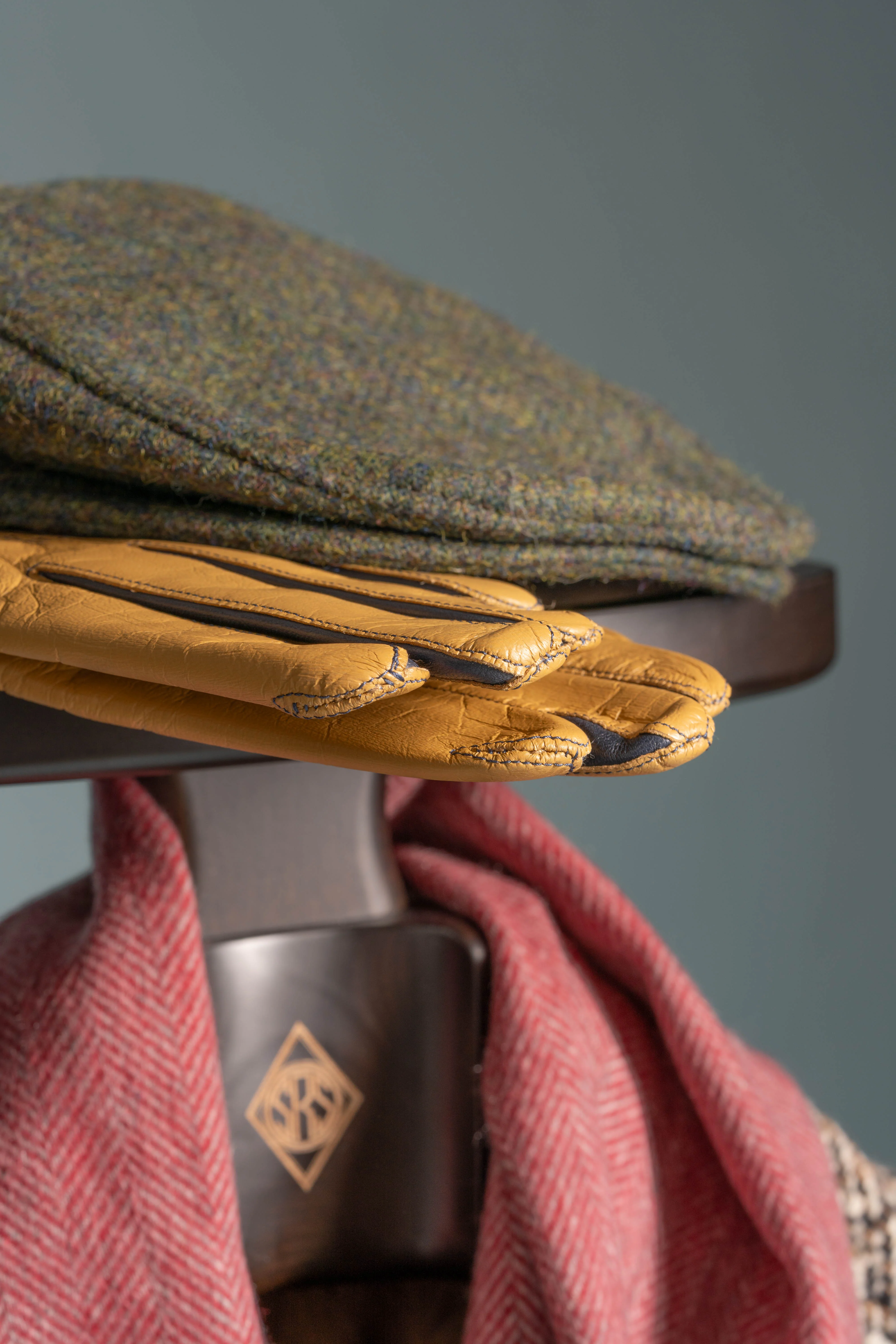 Red Herringbone Cashmere Scarf - Image 6