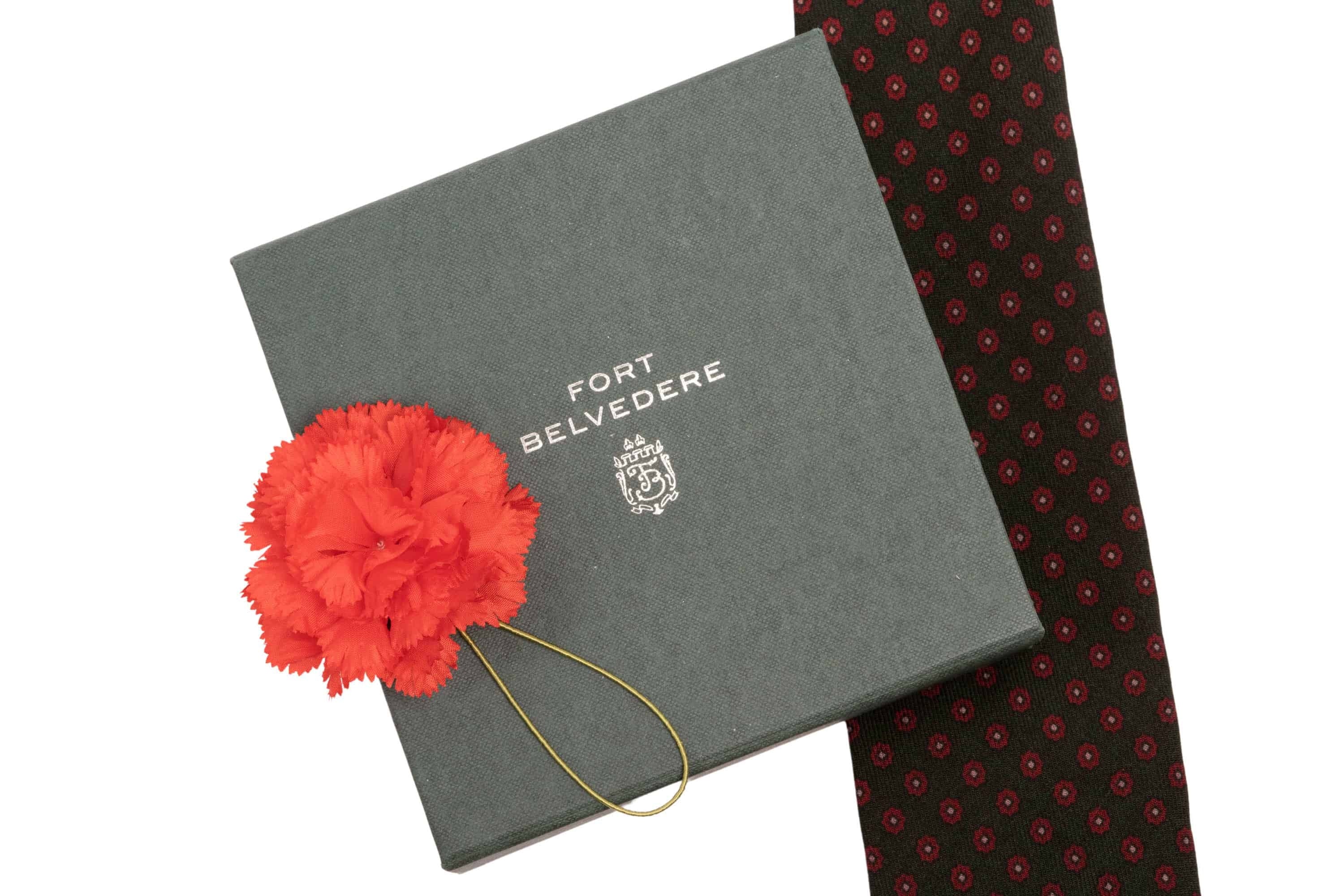 Mini Red Carnation Silk Boutonnière Flower - Image 8