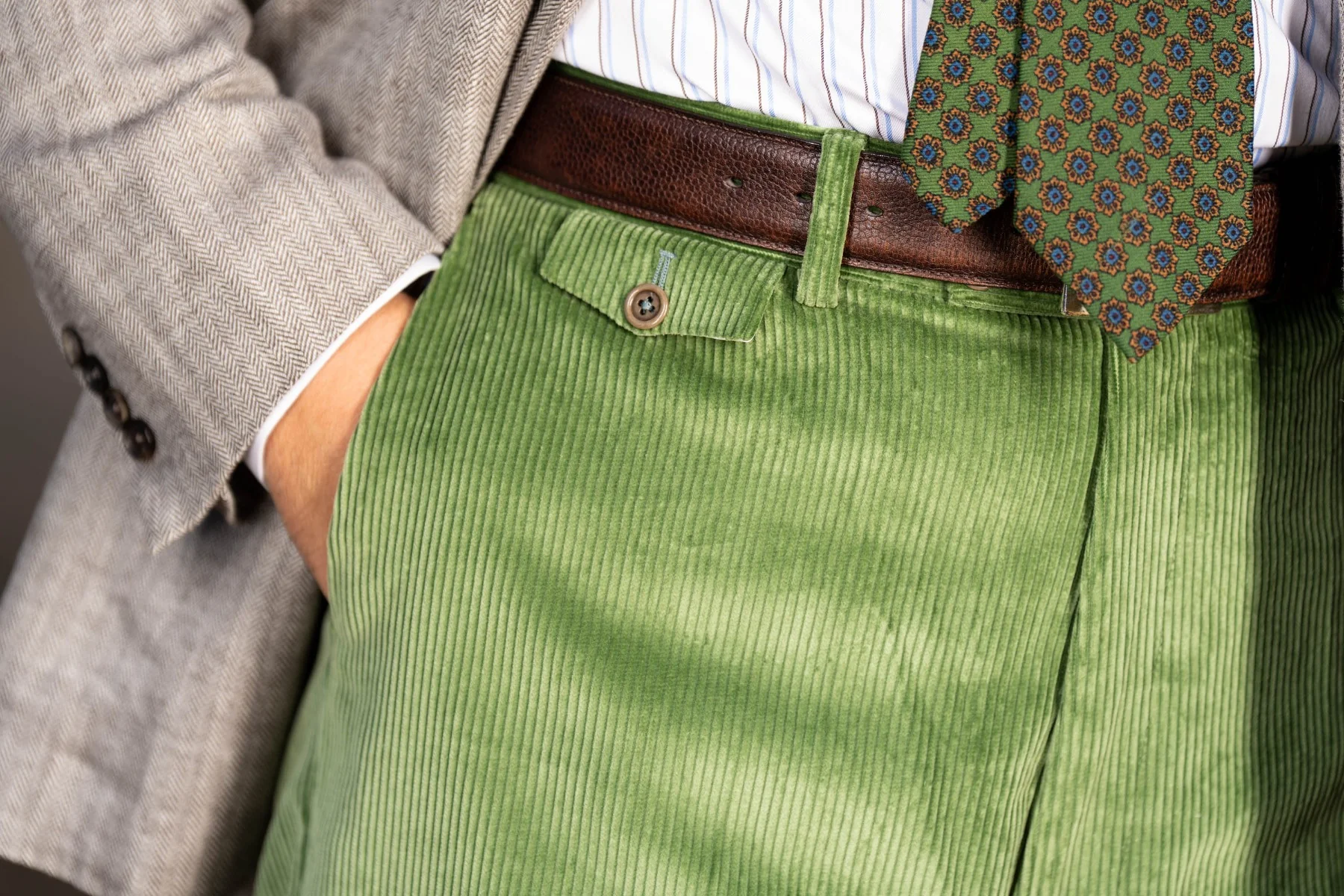 Sage Green Stancliffe Corduroy Trousers - Image 7