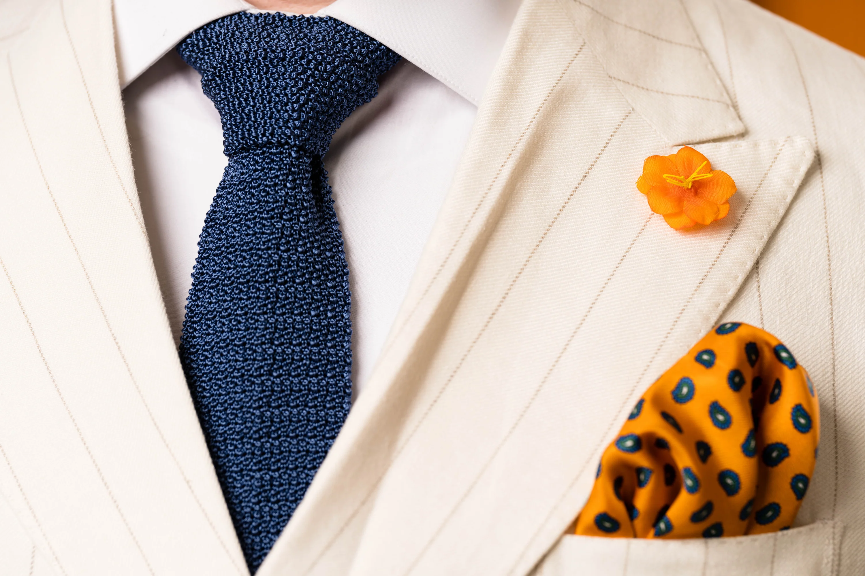 Prussian Blue Silk Knit Tie - Image 7