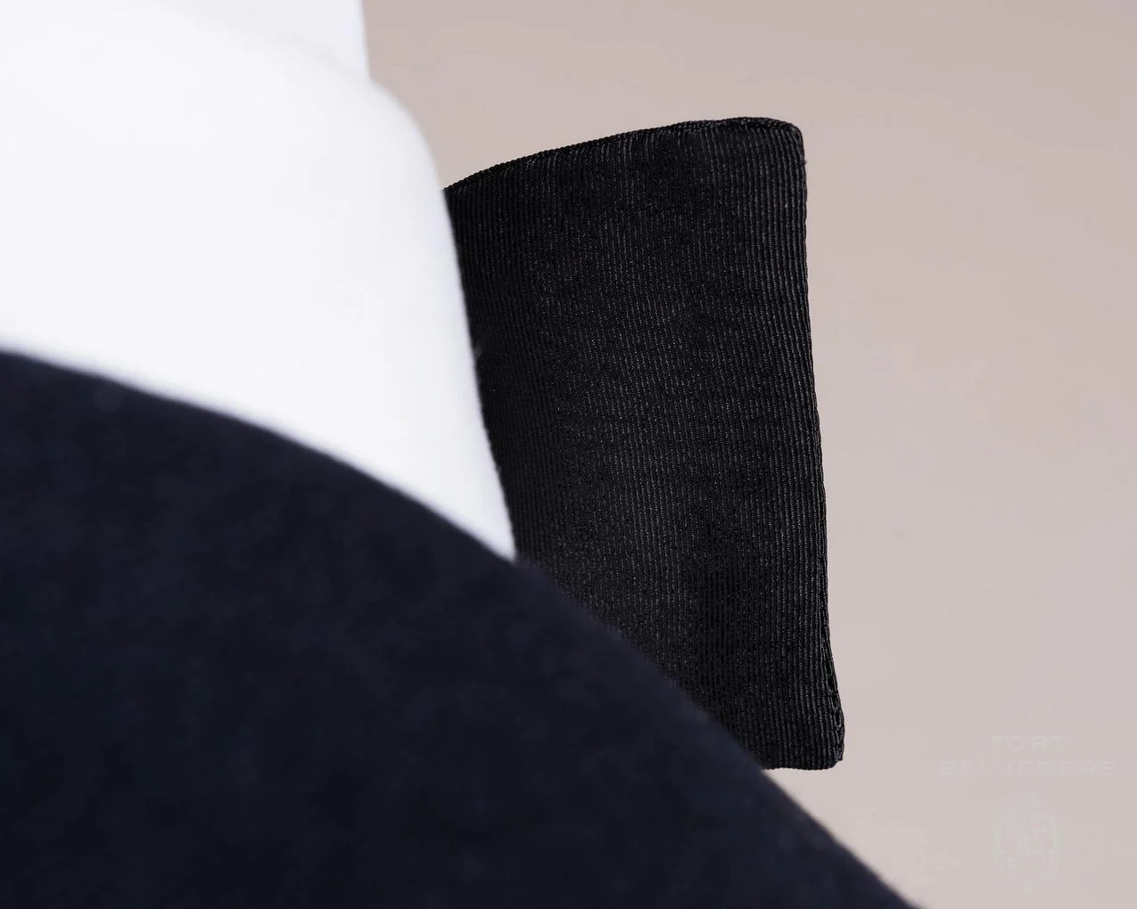 Black Single End Silk Moiré Bow Tie - Image 4