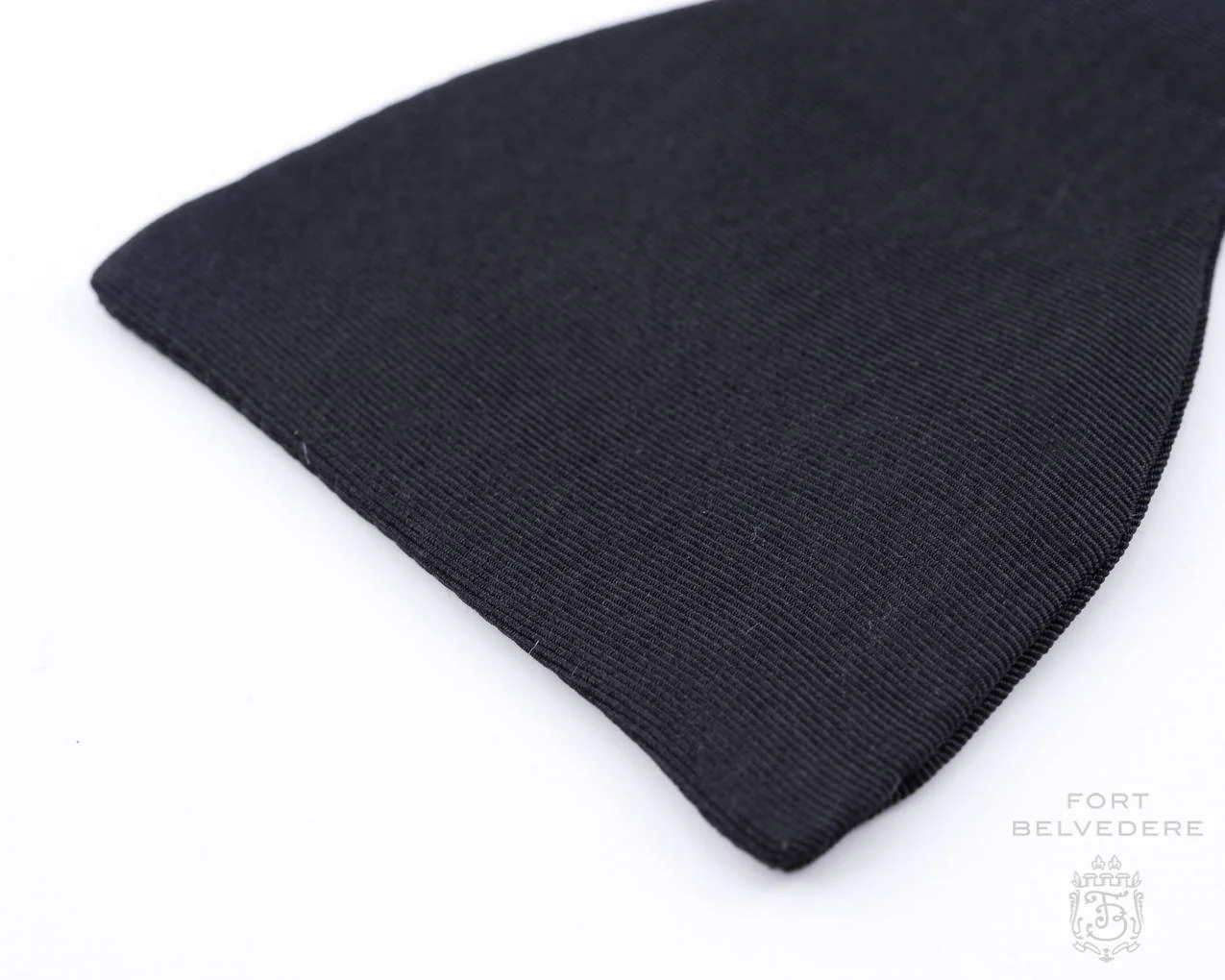 Black Single End Silk Moiré Bow Tie - Image 6