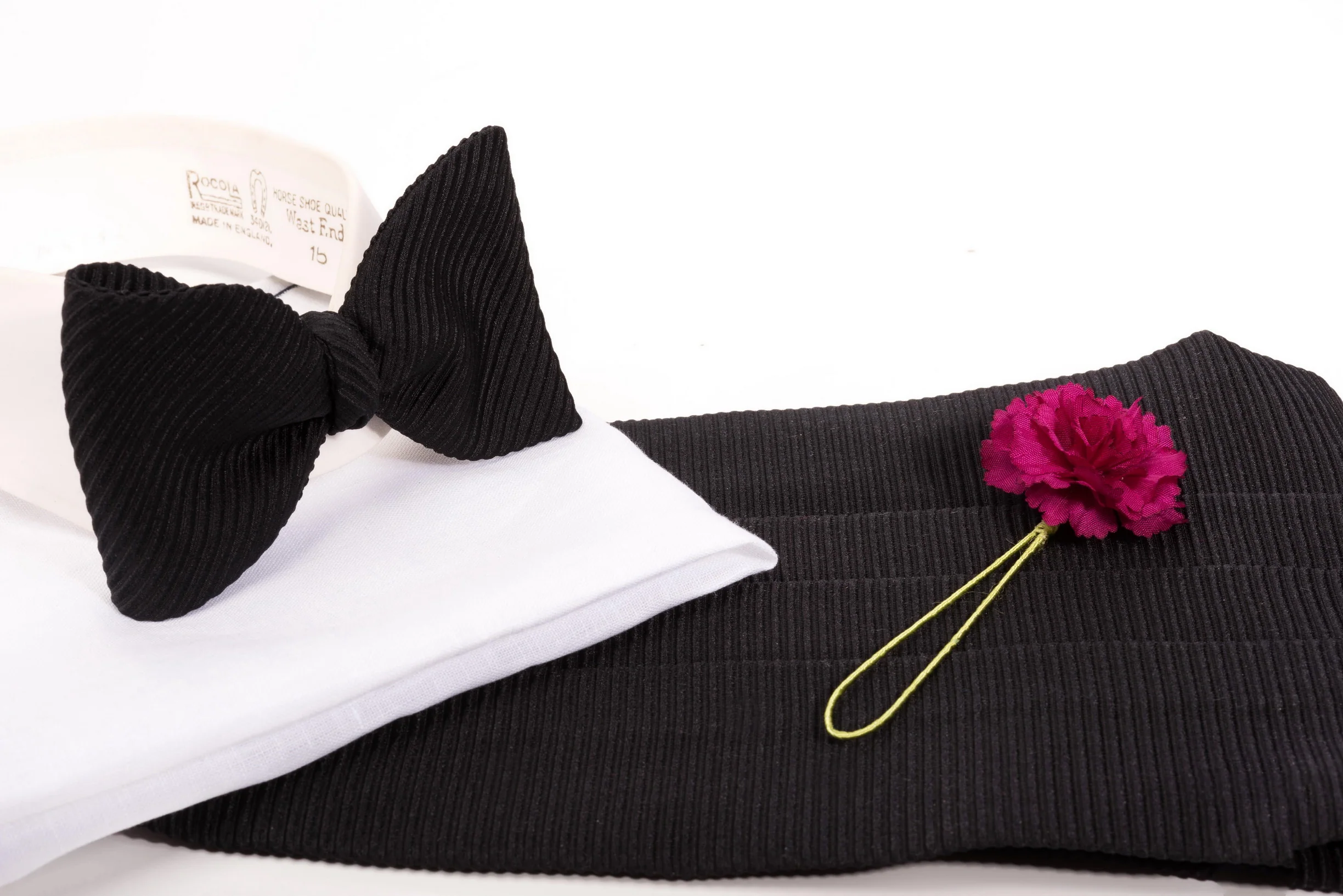 Black Single-End Wide Rib Grosgrain Bow Tie - Image 11